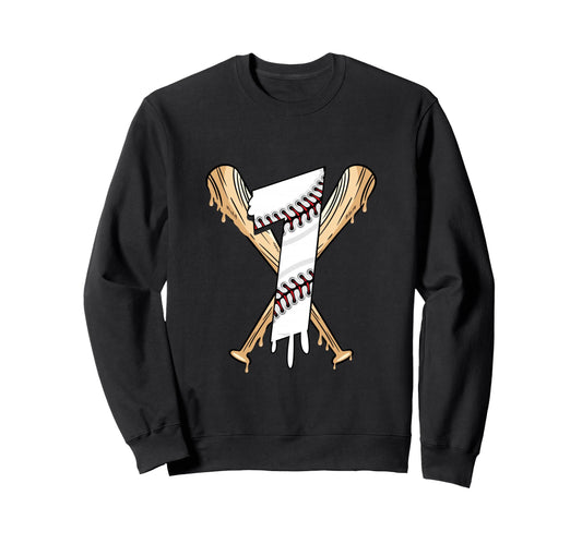 7Th Birthday Baseball Sweatshirt - Fun Novelty Design for Adults - T-Shirt, Sweatshirt, Hoodie