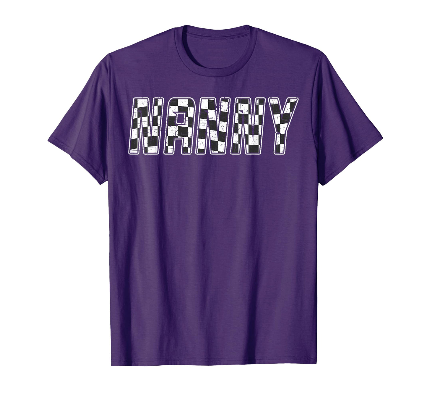 Nanny Racing Race Car Nanny Checkered T-Shirt - Trendy Graphic for Adults - T-Shirt, Sweatshirt, Hoodie