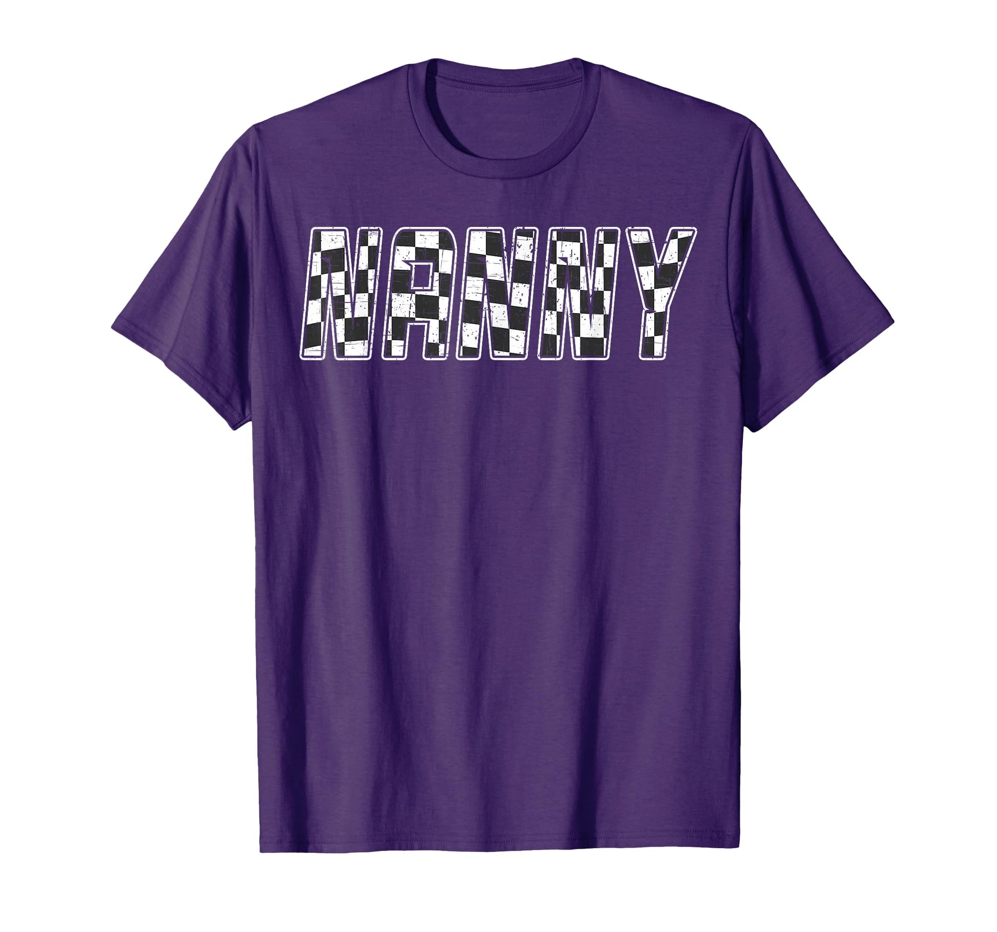 Nanny Racing Race Car Nanny Checkered T-Shirt - Trendy Graphic for Adults - T-Shirt, Sweatshirt, Hoodie