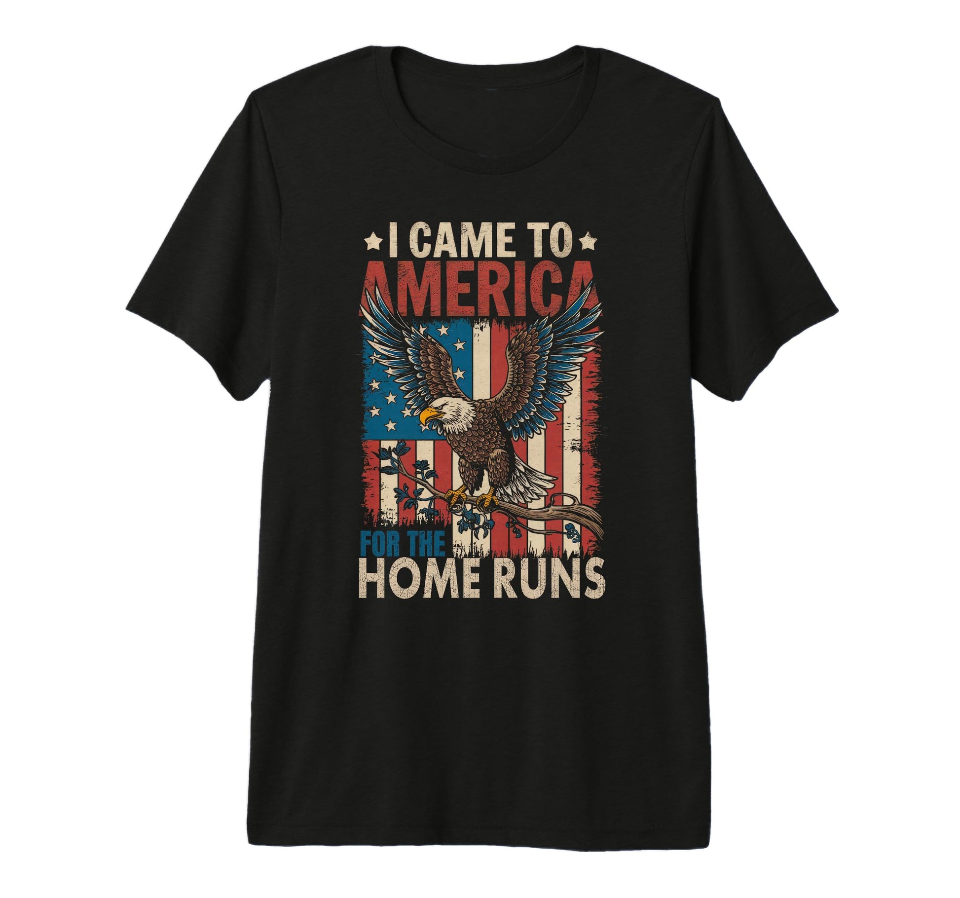 Baseball Lover Patriotic Eagle Home T-Shirt - Graphic Print for Adults - T-Shirt, Sweatshirt, Hoodie