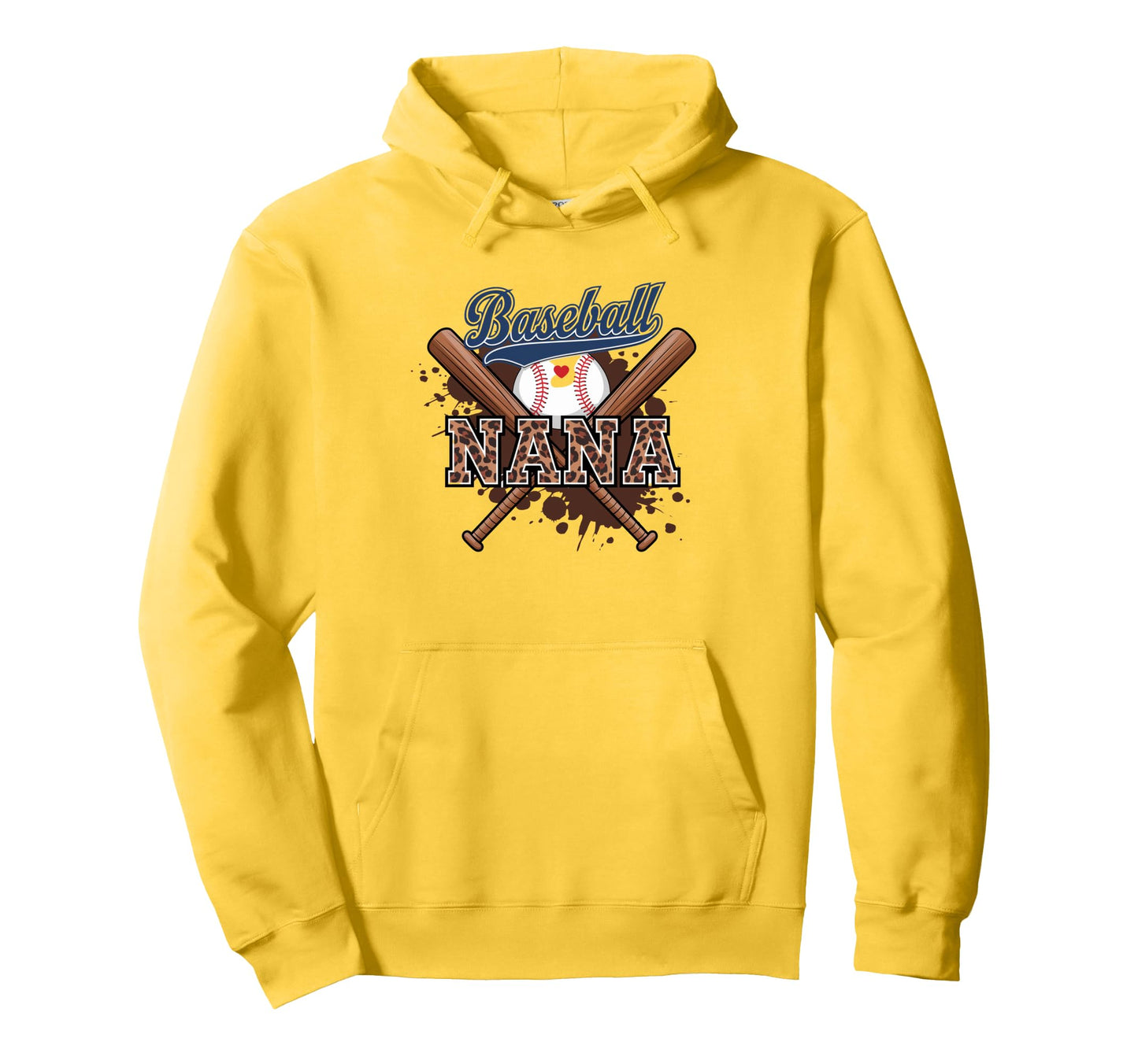 Nana Baseball Leopard Baseball Grandma Hoodie - Custom Art Print Men Women - T-Shirt, Sweatshirt, Hoodie