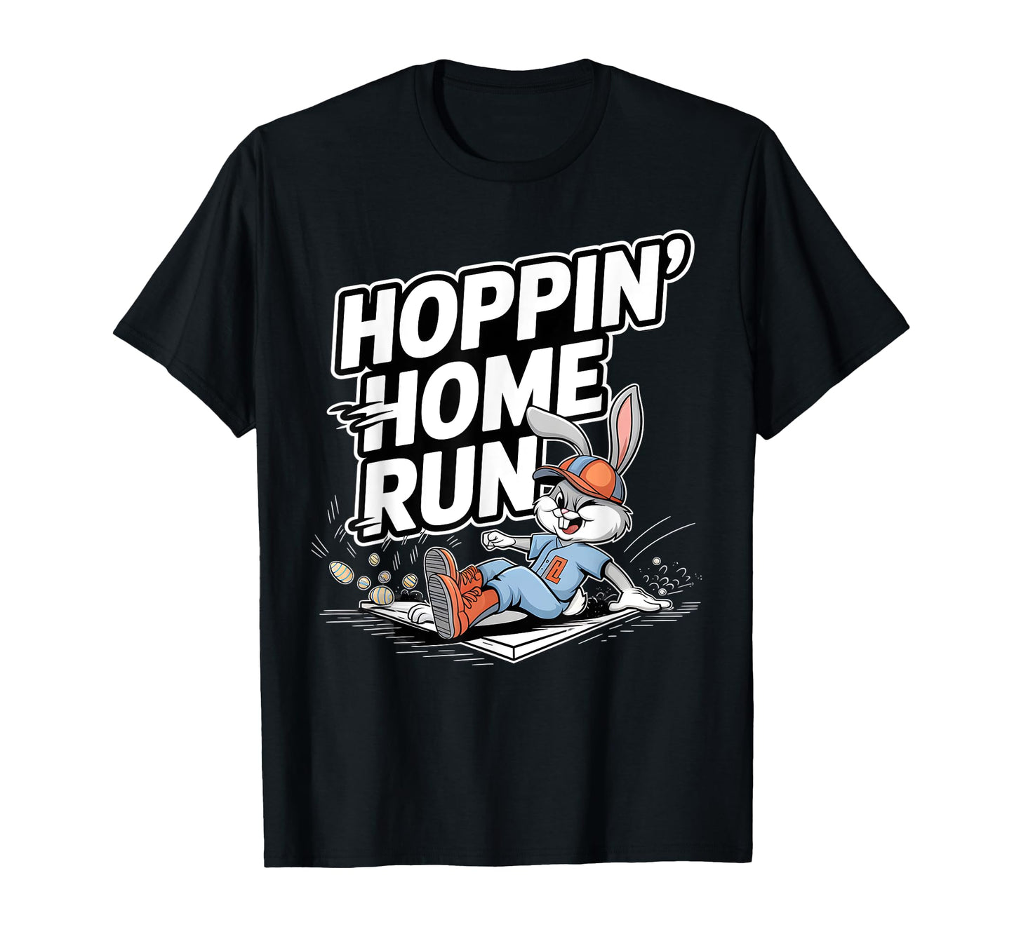 Hoppin Home Run Easter Baseball Bunny T-Shirt - Aesthetic Graphic Unisex - T-Shirt, Sweatshirt, Hoodie