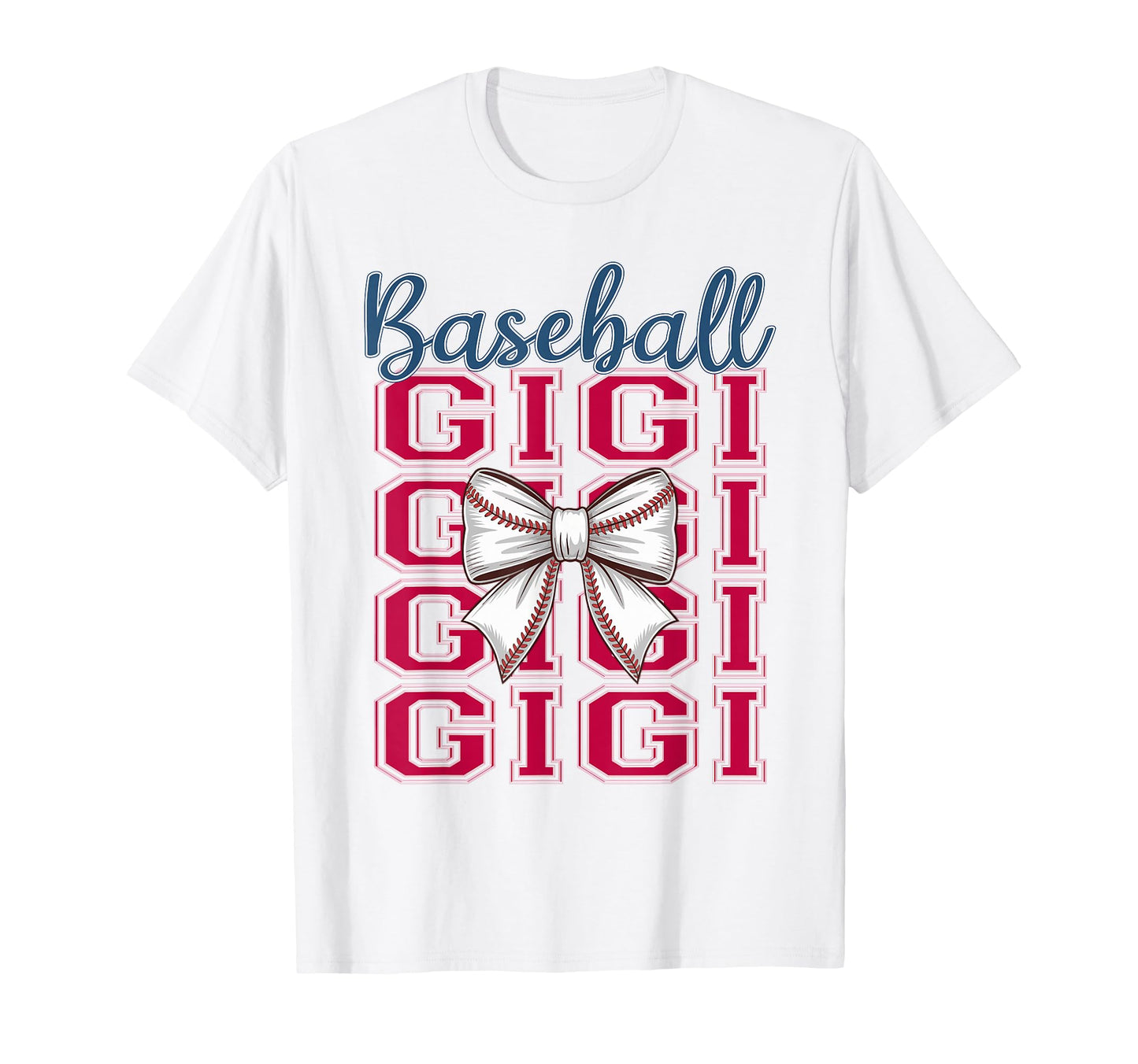 Baseball Gigi Coquette Bow Grandma Mothers T-Shirt - Graphic Print Unisex - T-Shirt, Sweatshirt, Hoodie