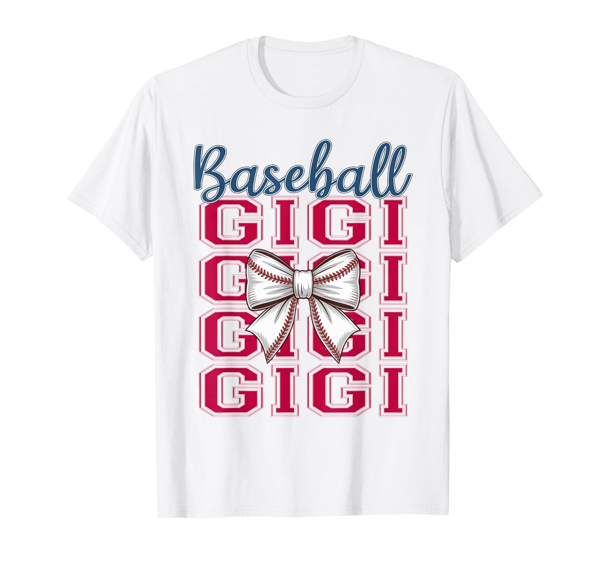 Baseball Gigi Coquette Bow Grandma Mothers T-Shirt - Graphic Print Unisex - T-Shirt, Sweatshirt, Hoodie
