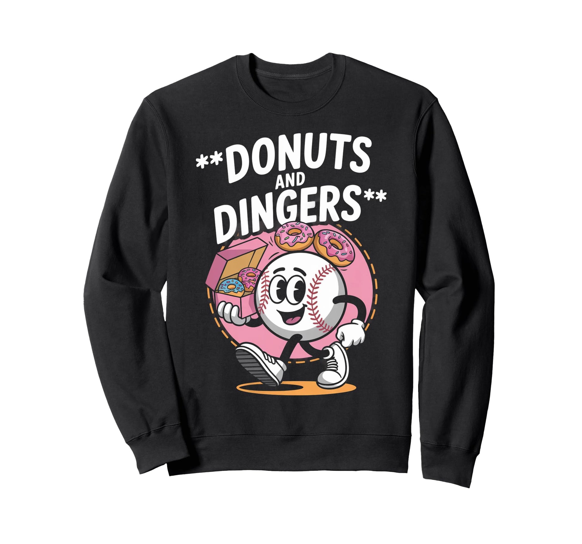 Donuts Home Runs Baseball Funny Sweatshirt - Unique Graphic Men Women - T-Shirt, Sweatshirt, Hoodie