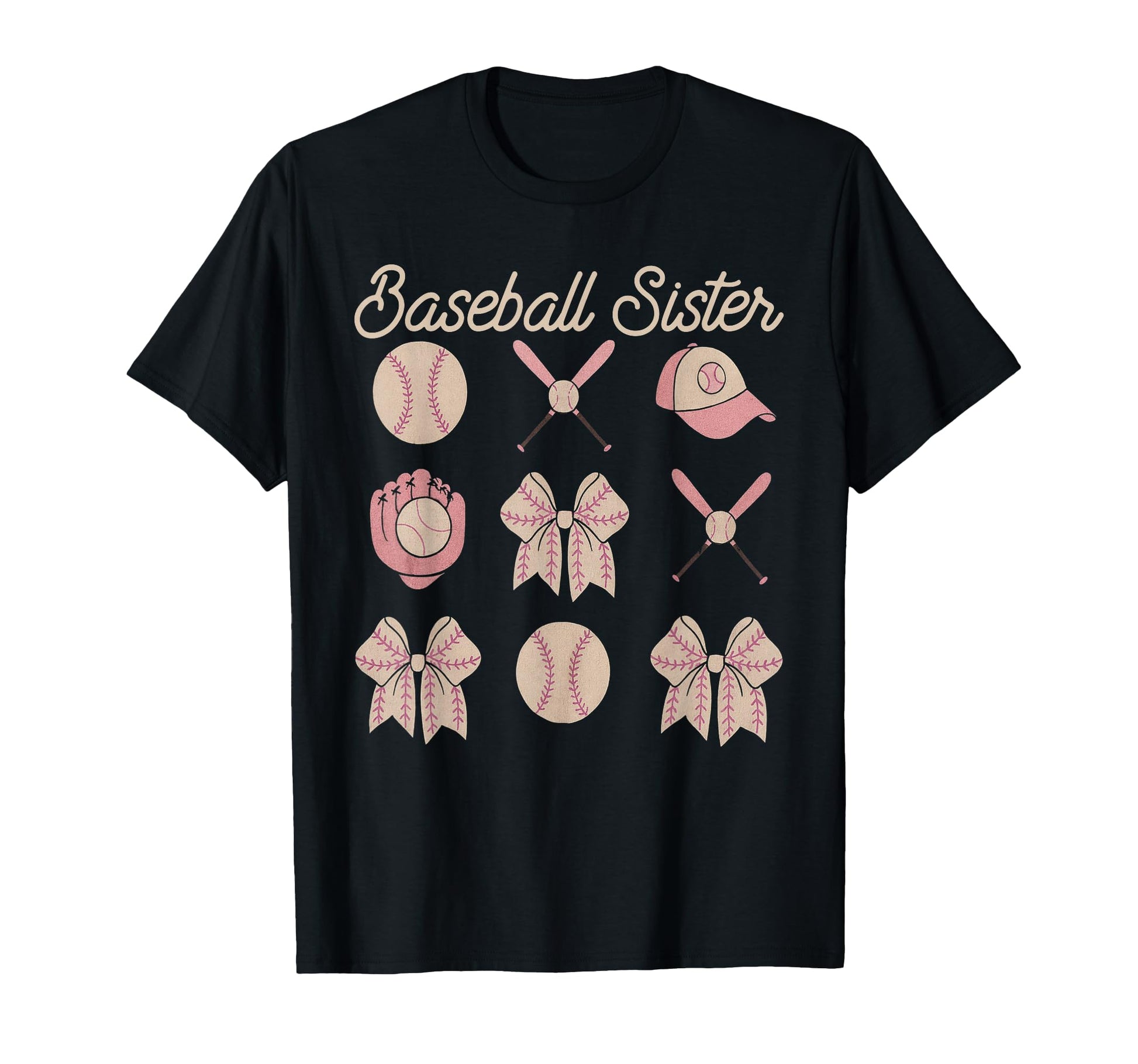 Baseball Sister Coquette Bow Biggest T-Shirt - Graphic Print for Adults - T-Shirt, Sweatshirt, Hoodie