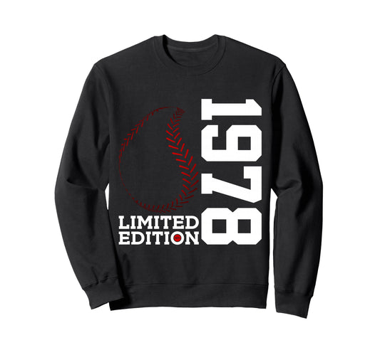 48Th Birthday Baseball 1978 Sweatshirt - Minimalist Print for Adults - T-Shirt, Sweatshirt, Hoodie
