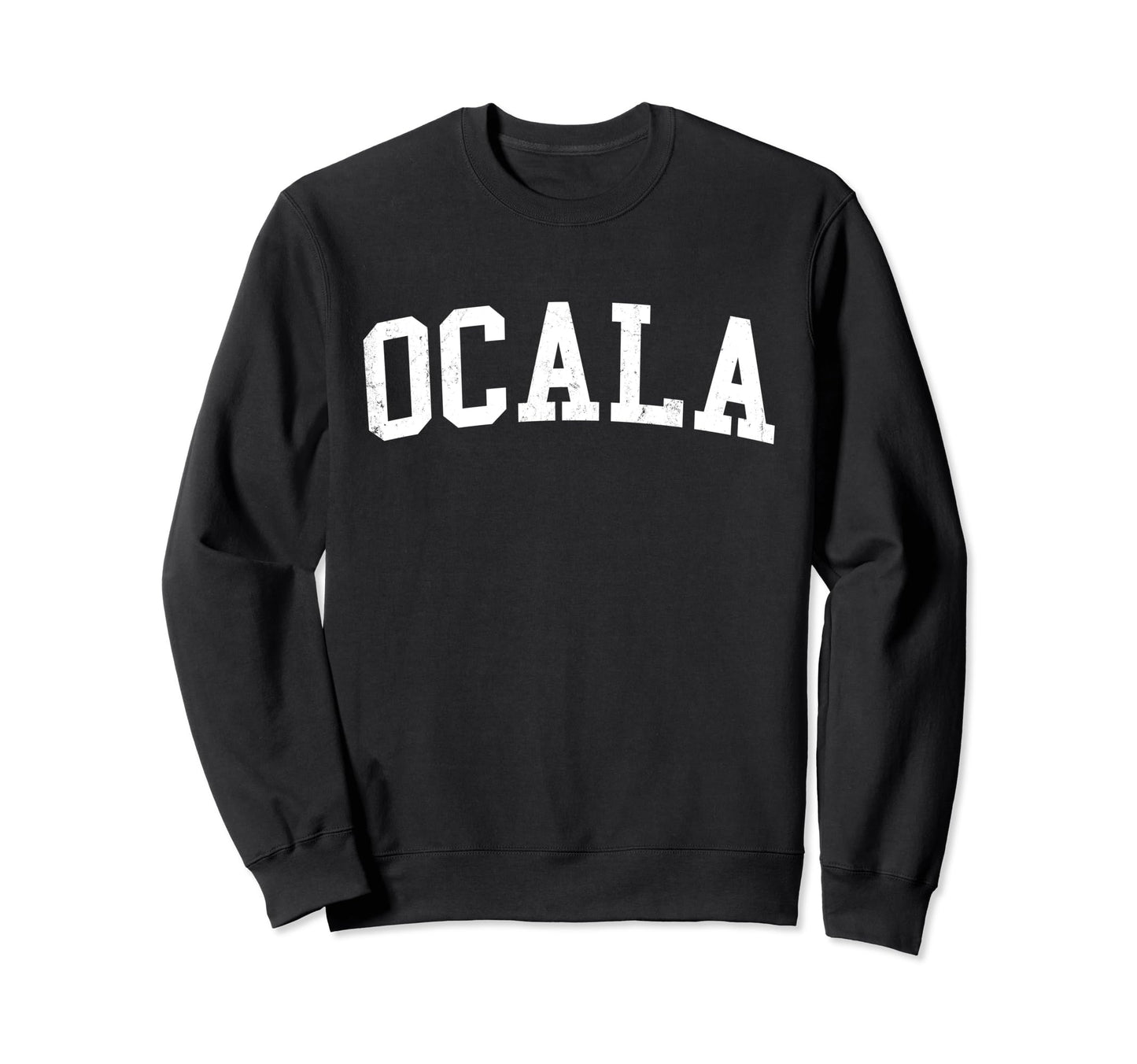Ocala Fl Distressed White Varsity Sweatshirt - Novelty Apparel Men Women - T-Shirt, Sweatshirt, Hoodie