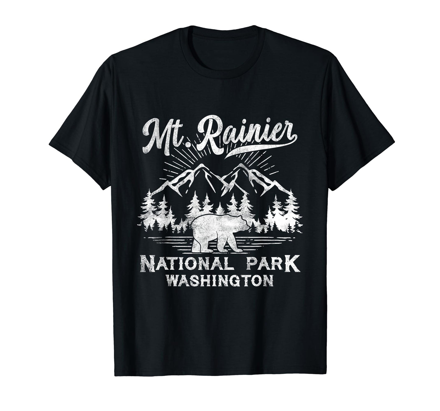 Mount Rainier National Park Lover Bear T-Shirt - Novelty Apparel for Adults - T-Shirt, Sweatshirt, Hoodie