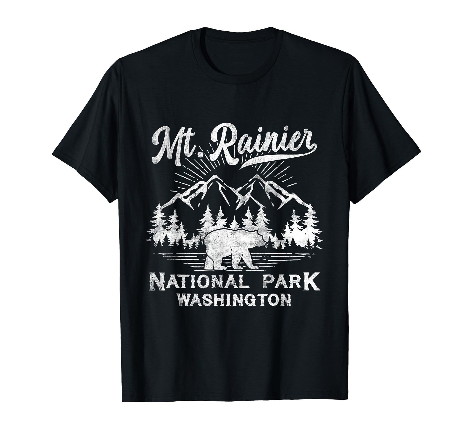 Mount Rainier National Park Lover Bear T-Shirt - Novelty Apparel for Adults - T-Shirt, Sweatshirt, Hoodie