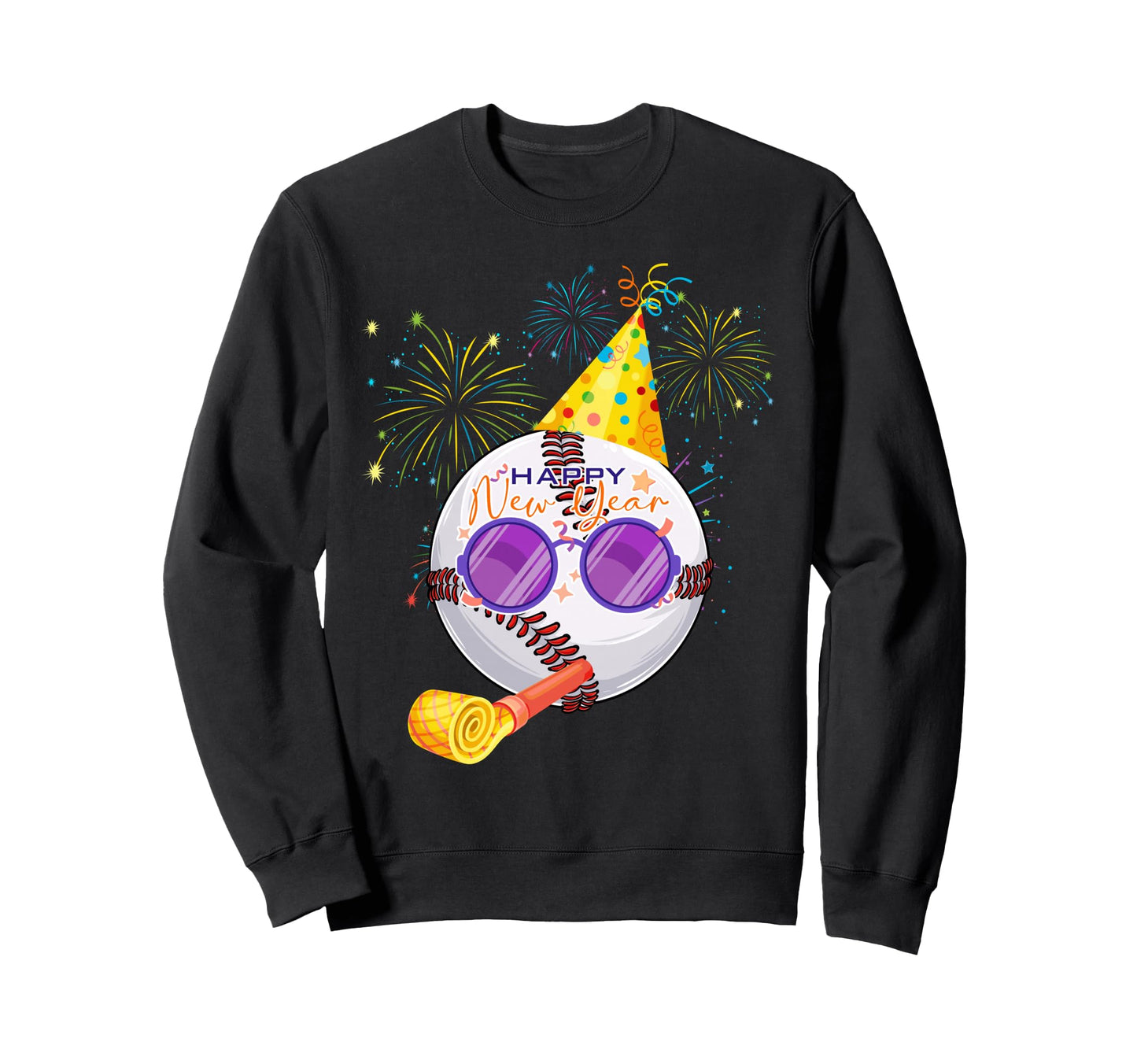 Happy New Year 2026 Baseball Party Sweatshirt - Custom Art Print Unisex - T-Shirt, Sweatshirt, Hoodie