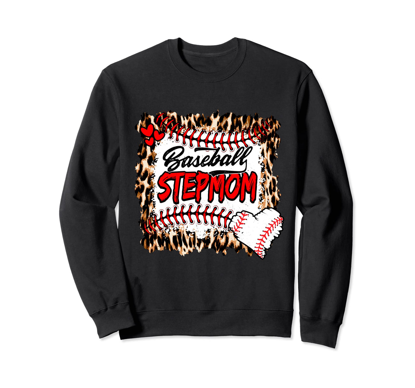 Baseball Stepmom Leopard Game Sweatshirt - Aesthetic Graphic for Adults - T-Shirt, Sweatshirt, Hoodie