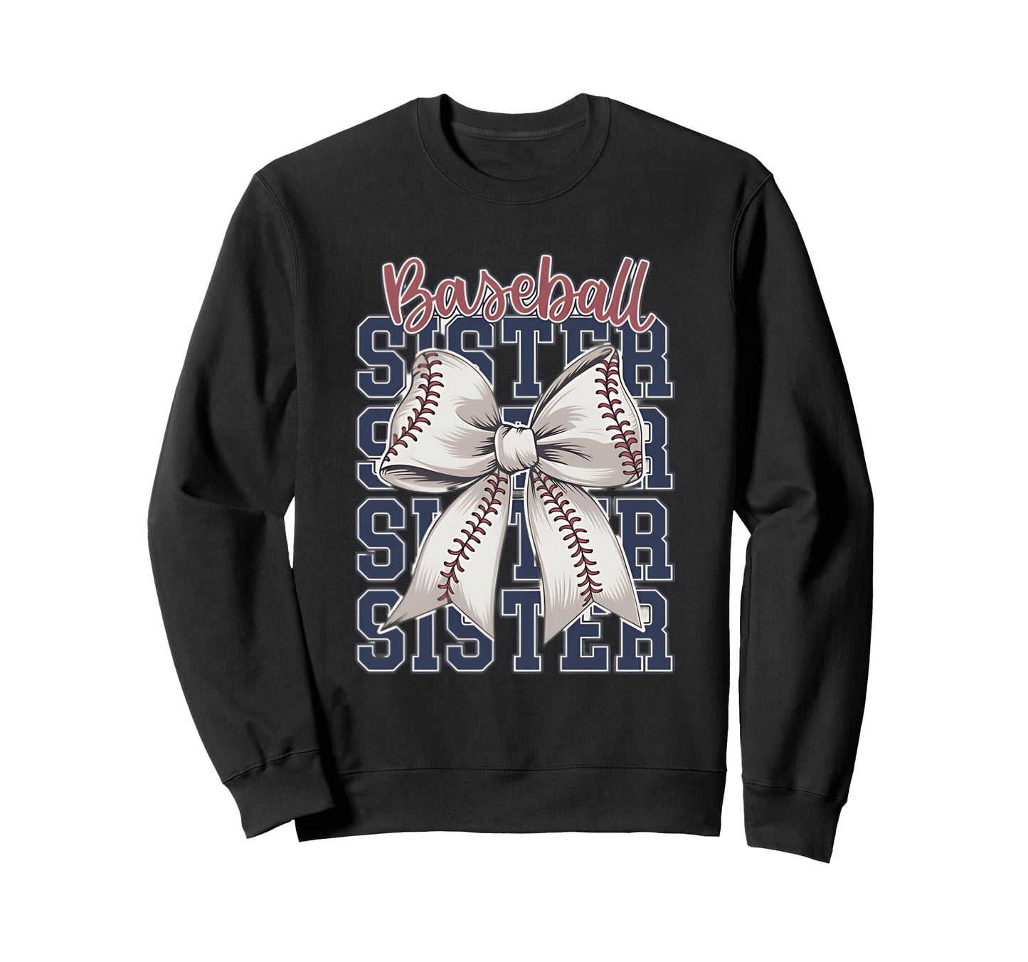 Baseball Sister Coquette Bow Sweatshirt - Aesthetic Graphic Unisex - T-Shirt, Sweatshirt, Hoodie