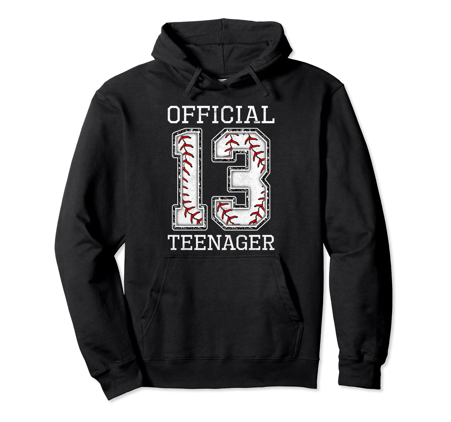 Teenager 13 Years Old Birthday Baseball Hoodie - Graphic Print for Adults - T-Shirt, Sweatshirt, Hoodie