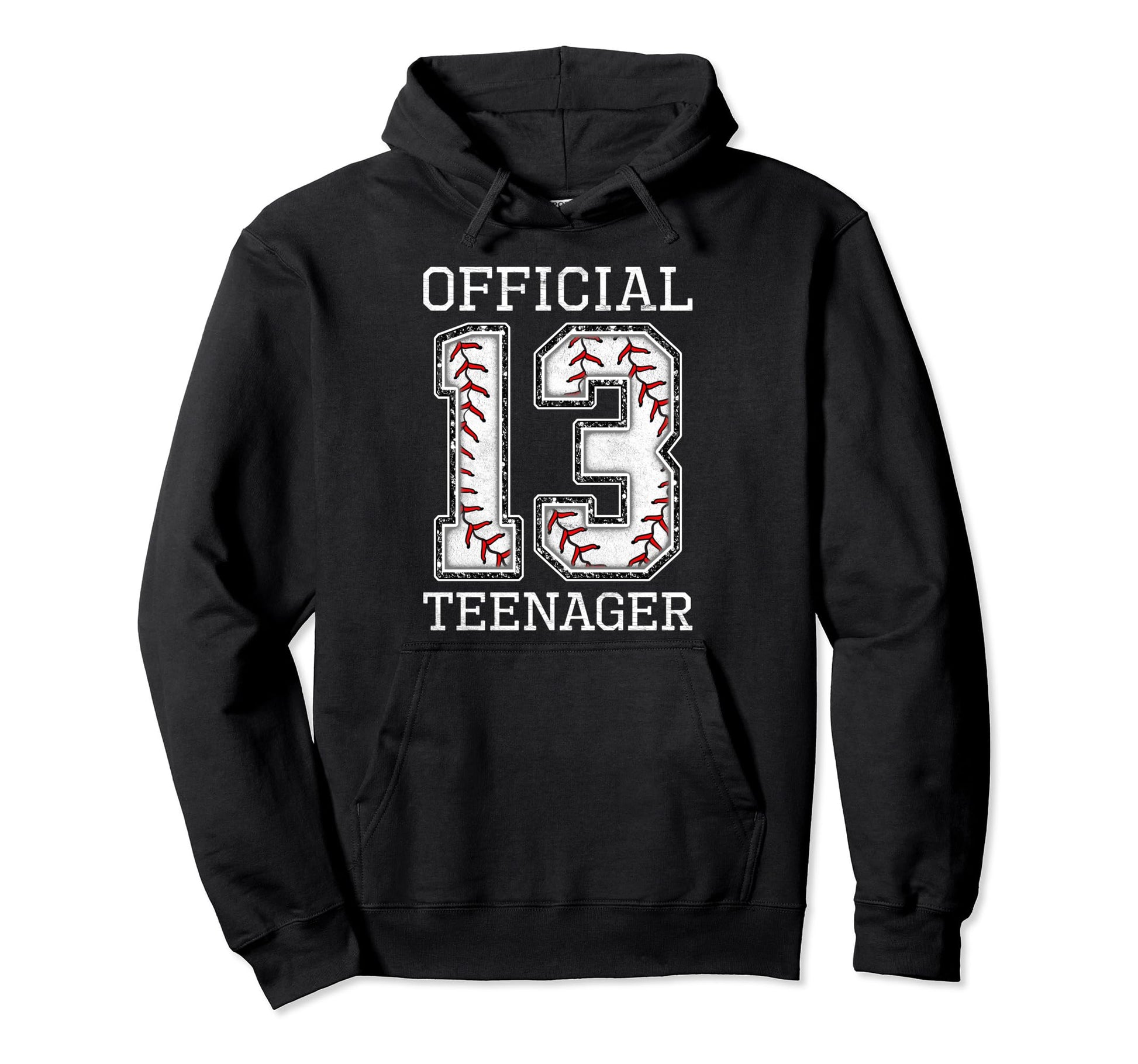 Teenager 13 Years Old Birthday Baseball Hoodie - Graphic Print for Adults - T-Shirt, Sweatshirt, Hoodie