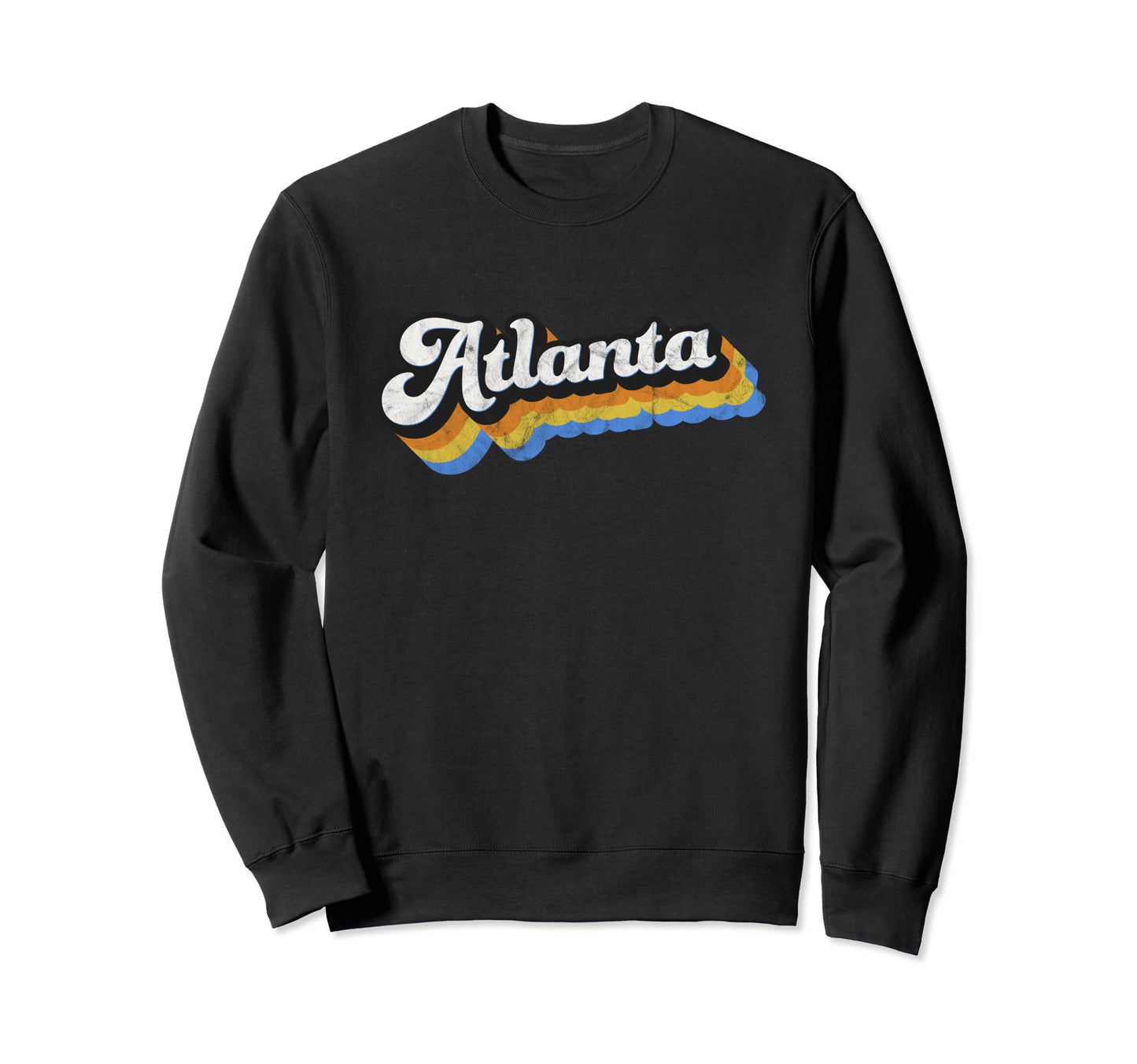 Atlanta Distressed Baseball Sweatshirt - Casual Everyday Wear Men Women - T-Shirt, Sweatshirt, Hoodie