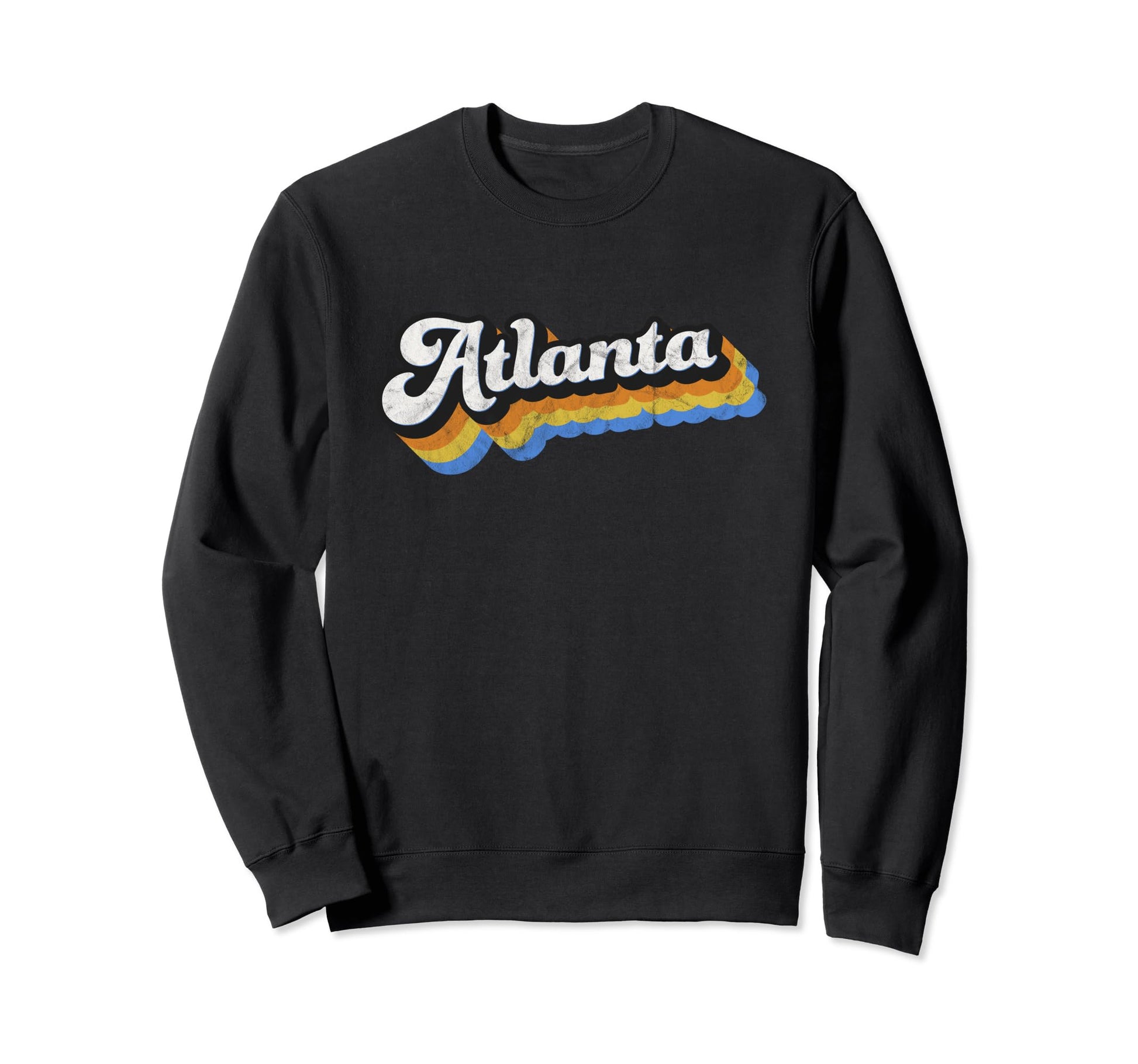 Atlanta Distressed Baseball Sweatshirt - Casual Everyday Wear Men Women - T-Shirt, Sweatshirt, Hoodie