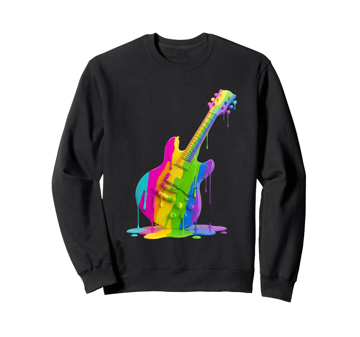 Electric Guitar Fluid Colorful Sweatshirt - Custom Art Print Men Women - T-Shirt, Sweatshirt, Hoodie