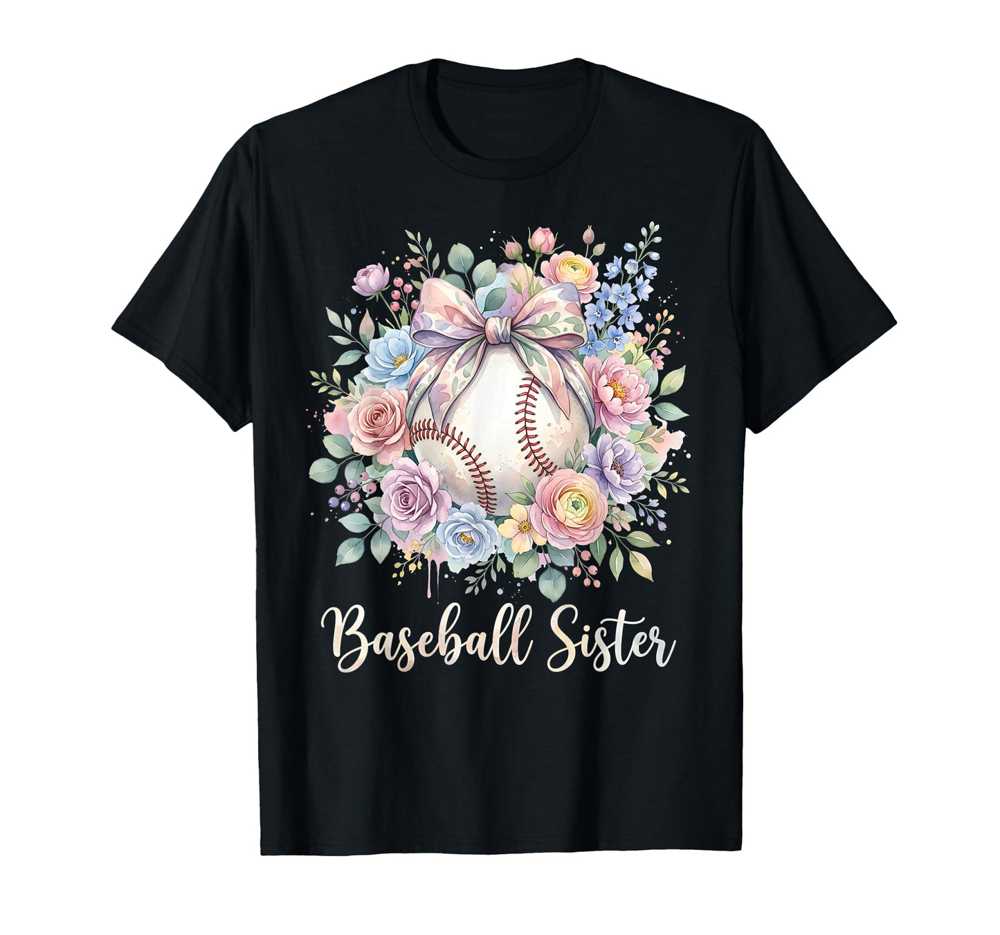 Baseball Sister Coquette Bow Baseball Sport T-Shirt - Graphic Print Unisex - T-Shirt, Sweatshirt, Hoodie