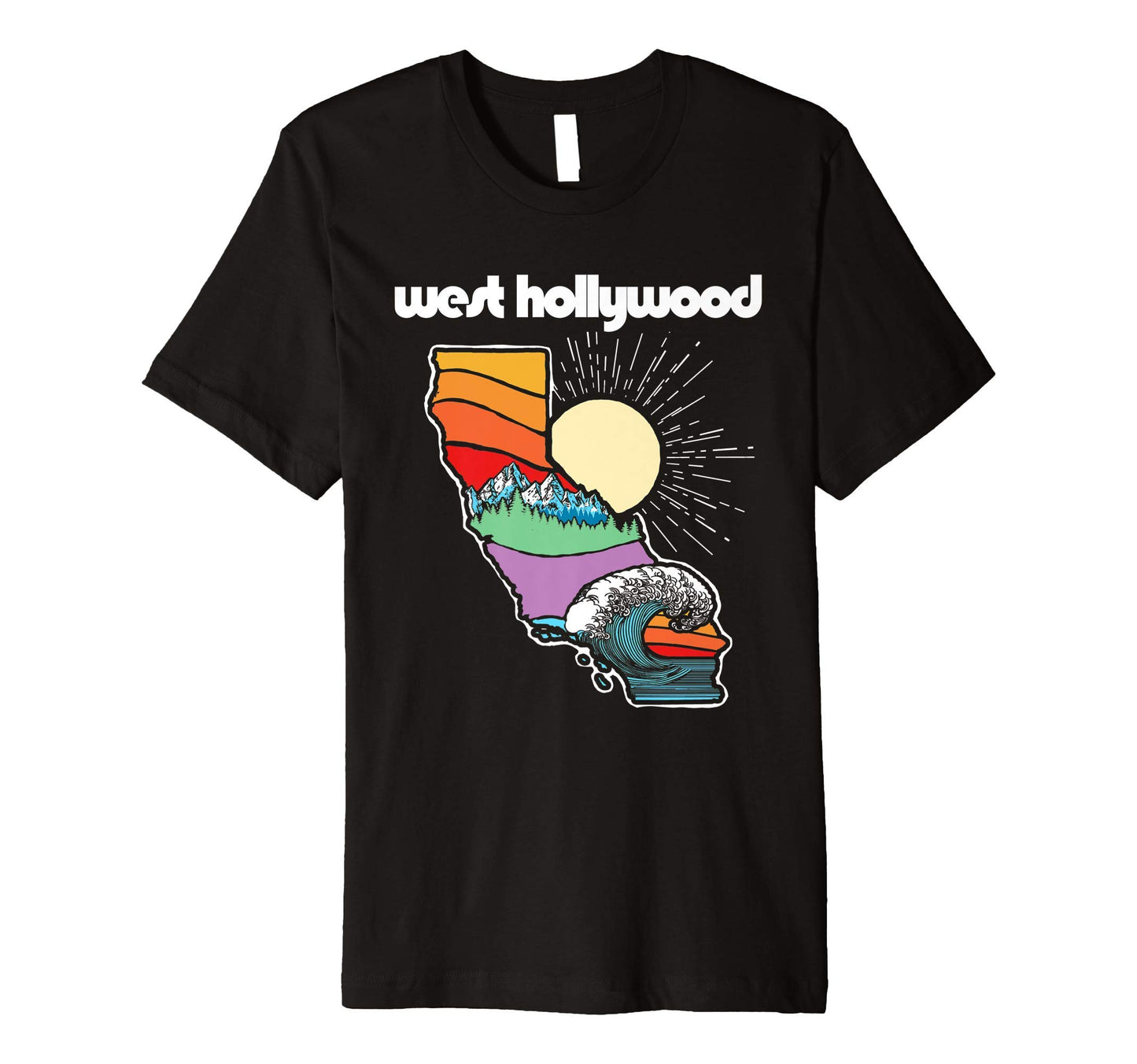 West Hollywood California Outdoors T-Shirt - Fun Novelty Design Men Women - T-Shirt, Sweatshirt, Hoodie