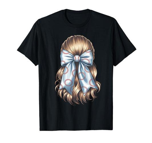 Baseball Coquette Bow Baseball Mom T-Shirt - Novelty Apparel Unisex - T-Shirt, Sweatshirt, Hoodie