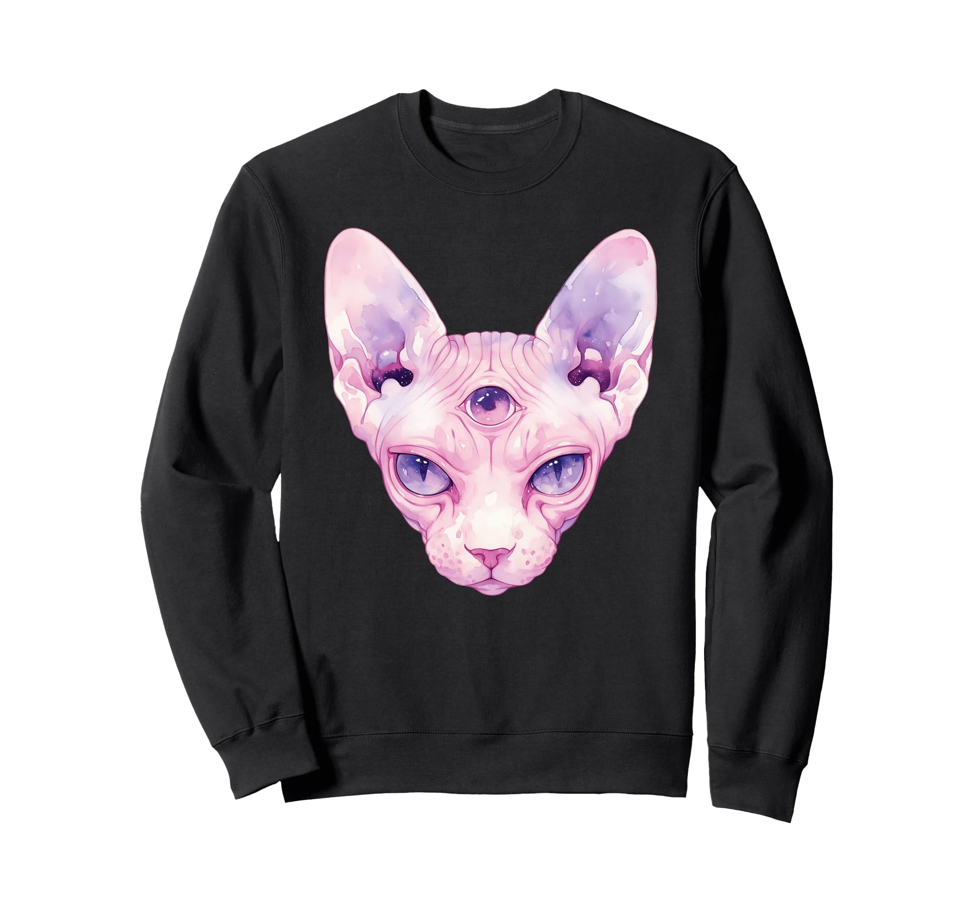 Sphynx Cat Pastel Goth Y2K Punk Sweatshirt - Graphic Print for Adults - T-Shirt, Sweatshirt, Hoodie