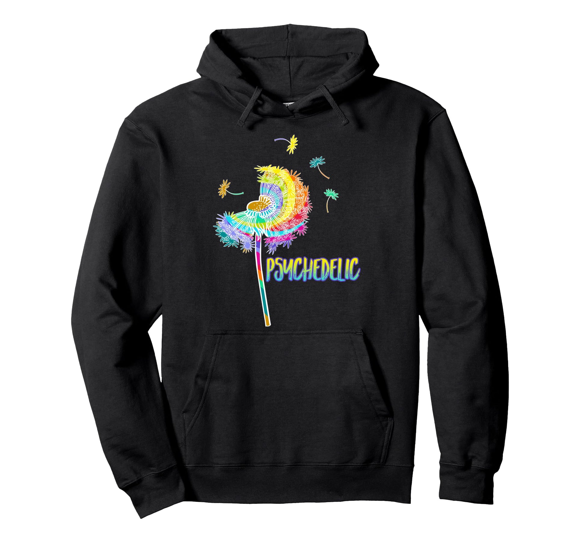 Hippie Music Psychedelic Flower Dandelion Hoodie - Novelty Apparel Unisex - T-Shirt, Sweatshirt, Hoodie