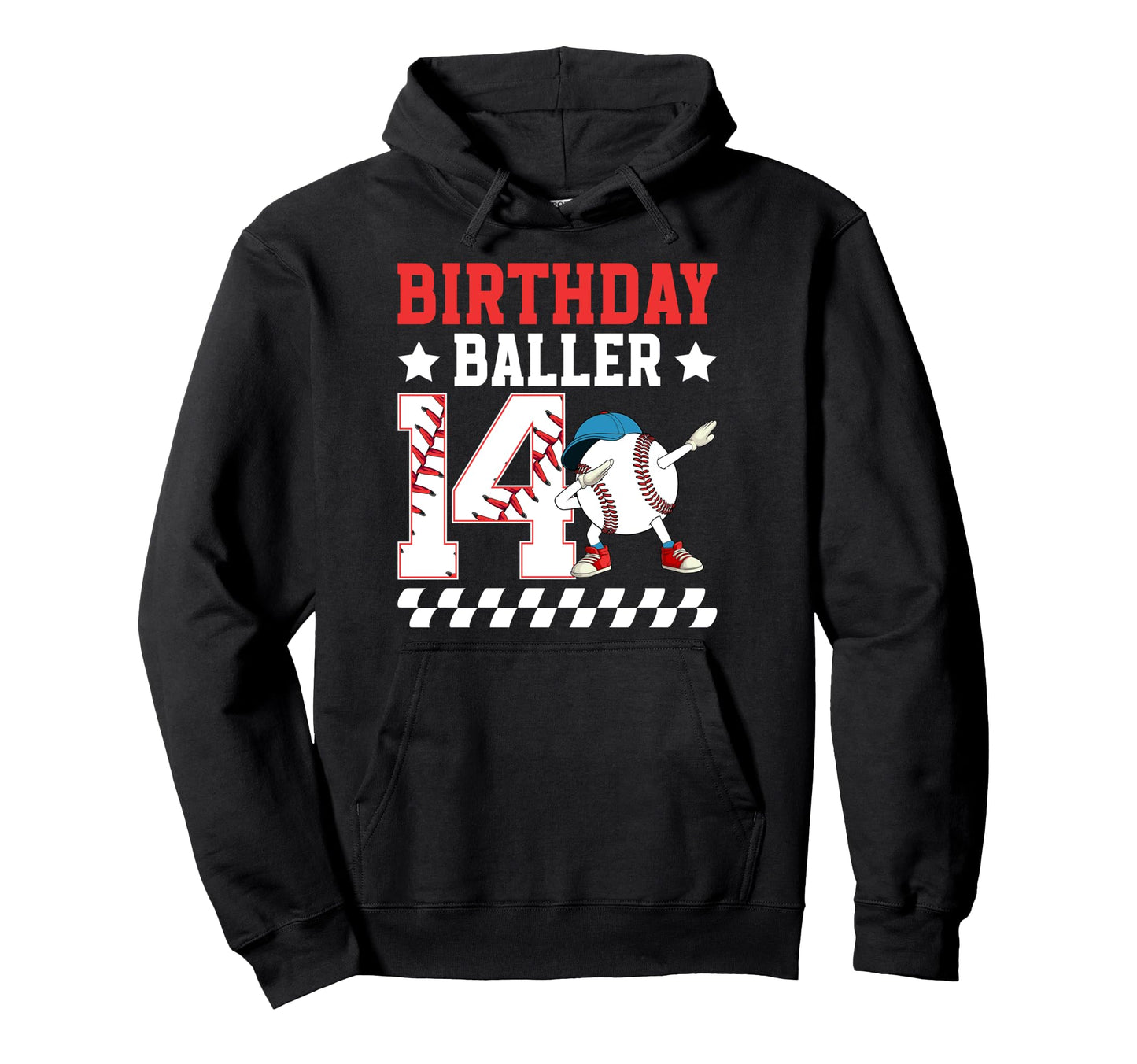 14Th Baseball Birthday Fourteen Year Hoodie - Unique Graphic for Adults - T-Shirt, Sweatshirt, Hoodie