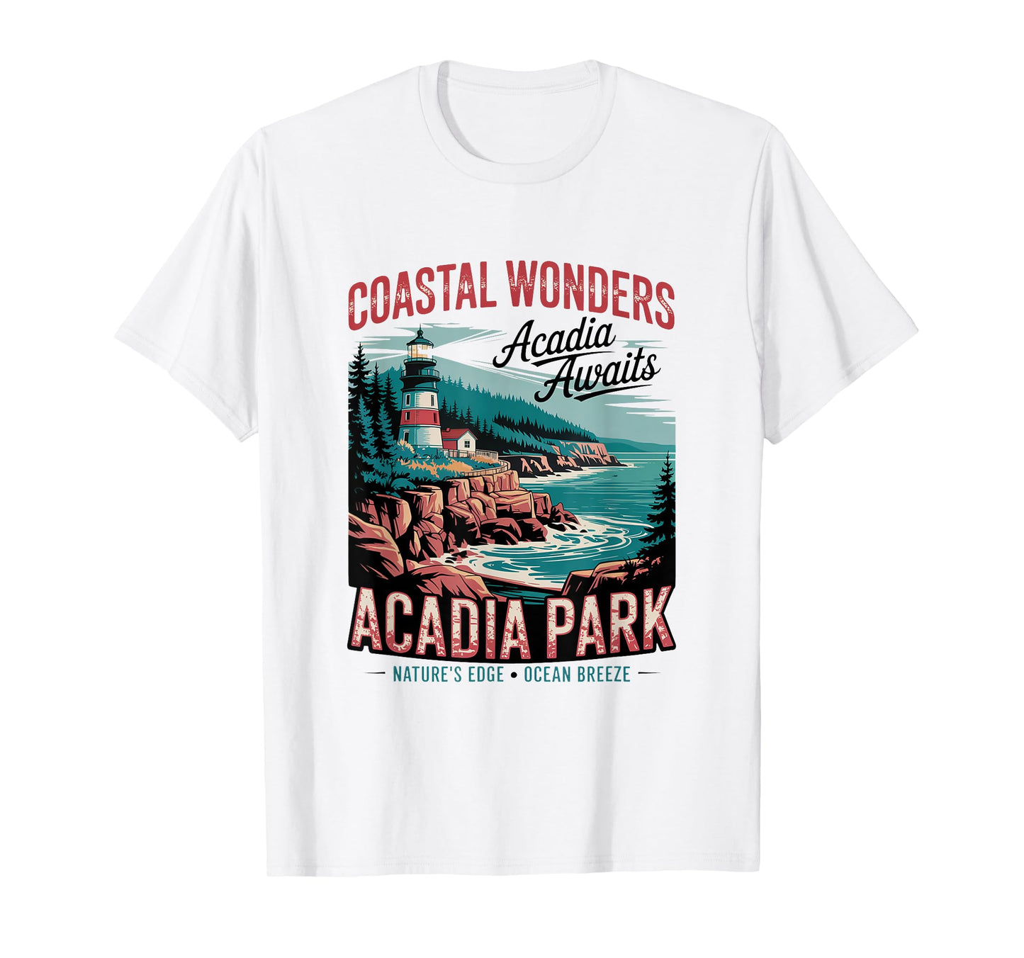 Coastal Cliffs Acadia National Park T-Shirt - Minimalist Print Unisex - T-Shirt, Sweatshirt, Hoodie