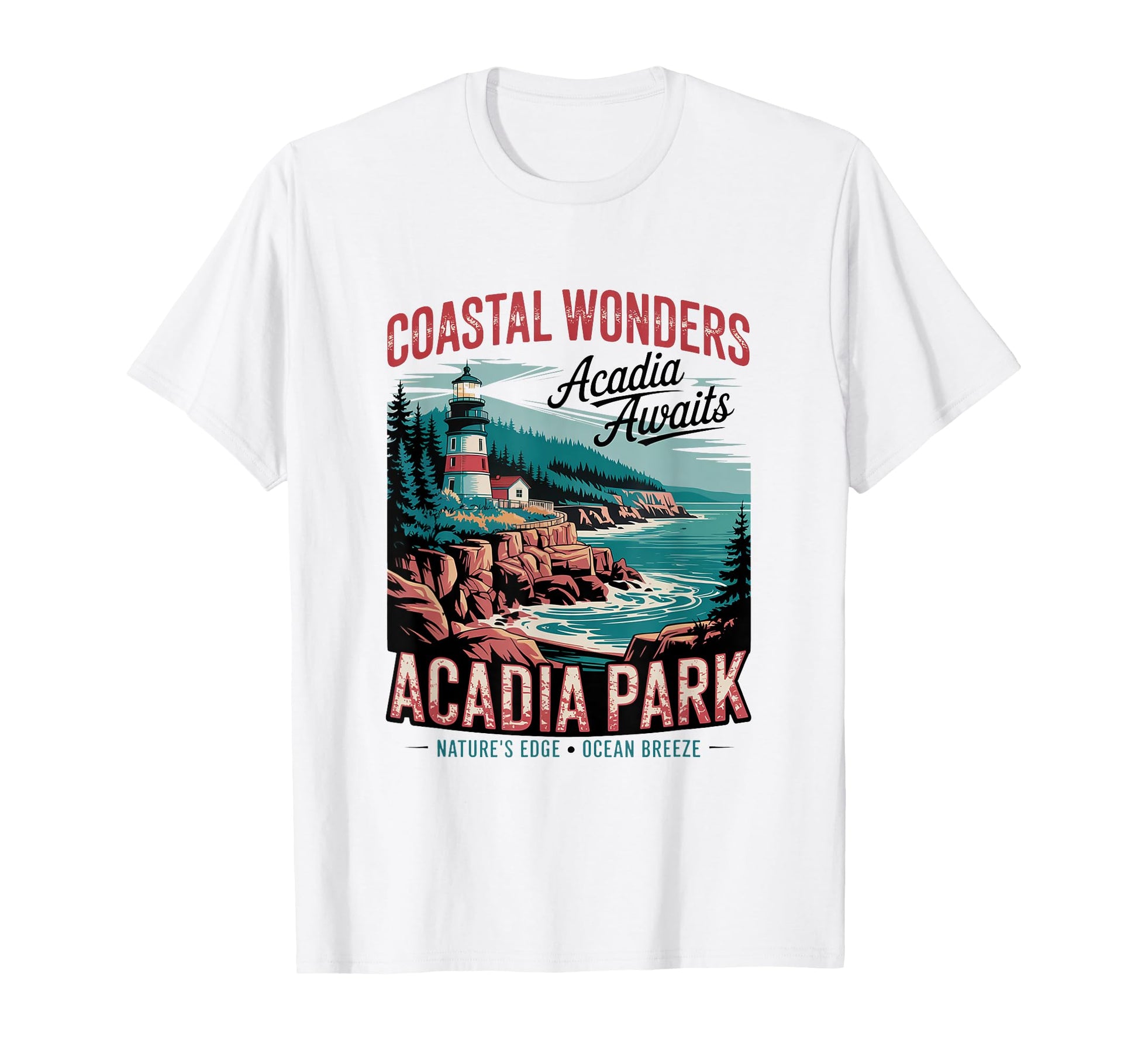 Coastal Cliffs Acadia National Park T-Shirt - Minimalist Print Unisex - T-Shirt, Sweatshirt, Hoodie