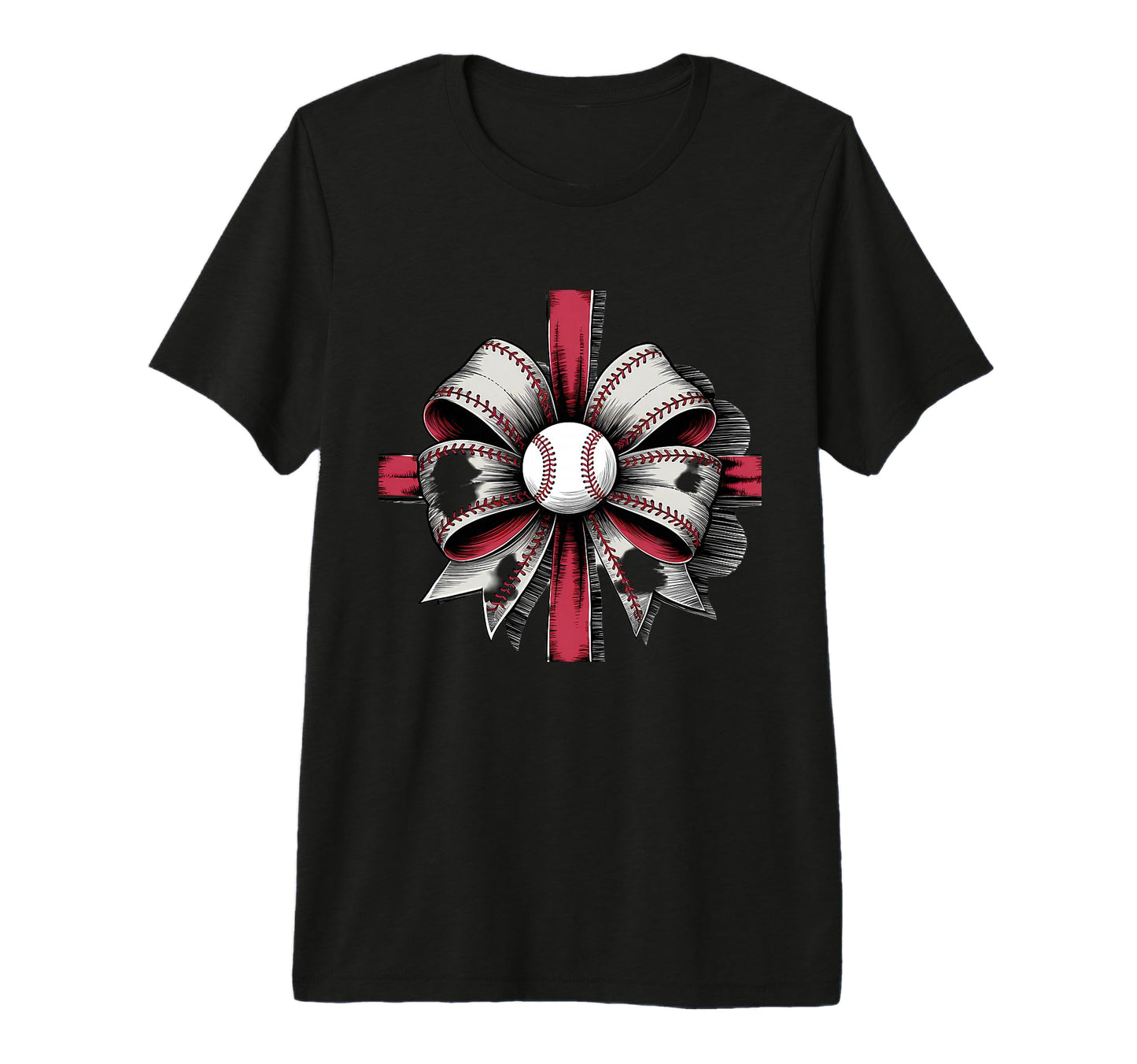 Baseball Coquette Bow Baseball Mom Tri T-Shirt - Trendy Graphic Unisex - T-Shirt, Sweatshirt, Hoodie