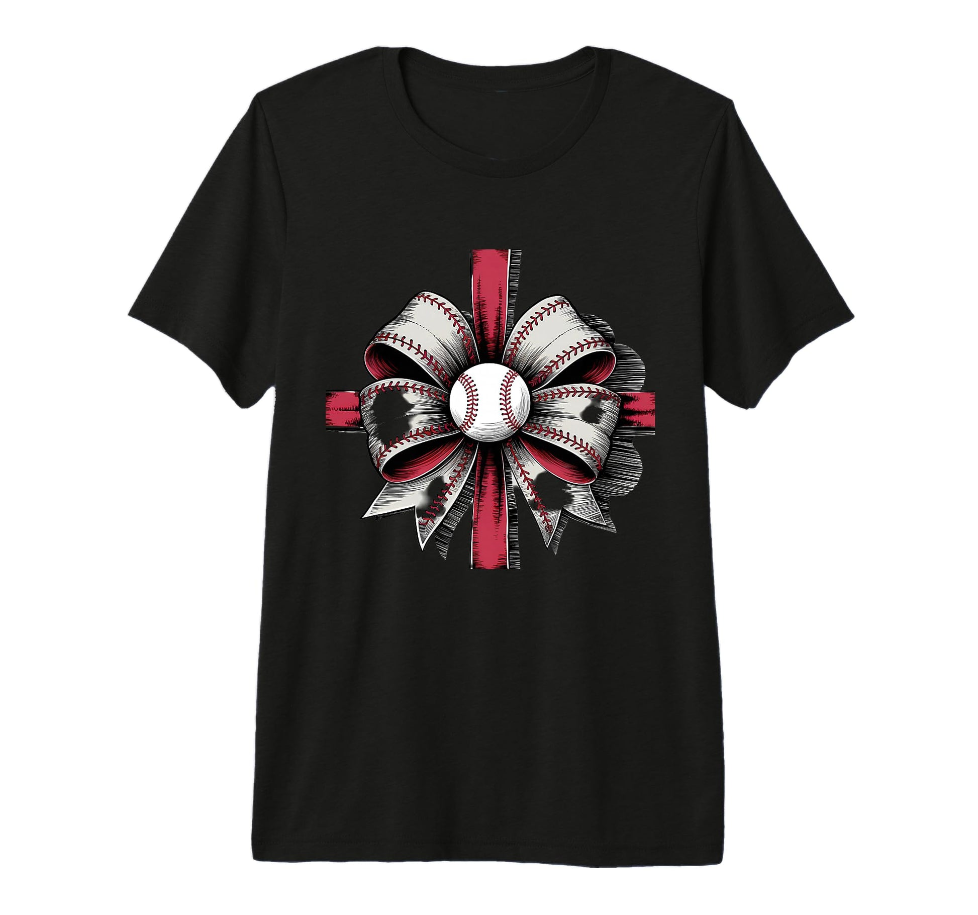 Baseball Coquette Bow Baseball Mom Tri T-Shirt - Trendy Graphic Unisex - T-Shirt, Sweatshirt, Hoodie