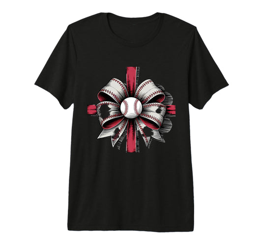 Baseball Coquette Bow Baseball Mom Tri T-Shirt - Trendy Graphic Unisex - T-Shirt, Sweatshirt, Hoodie