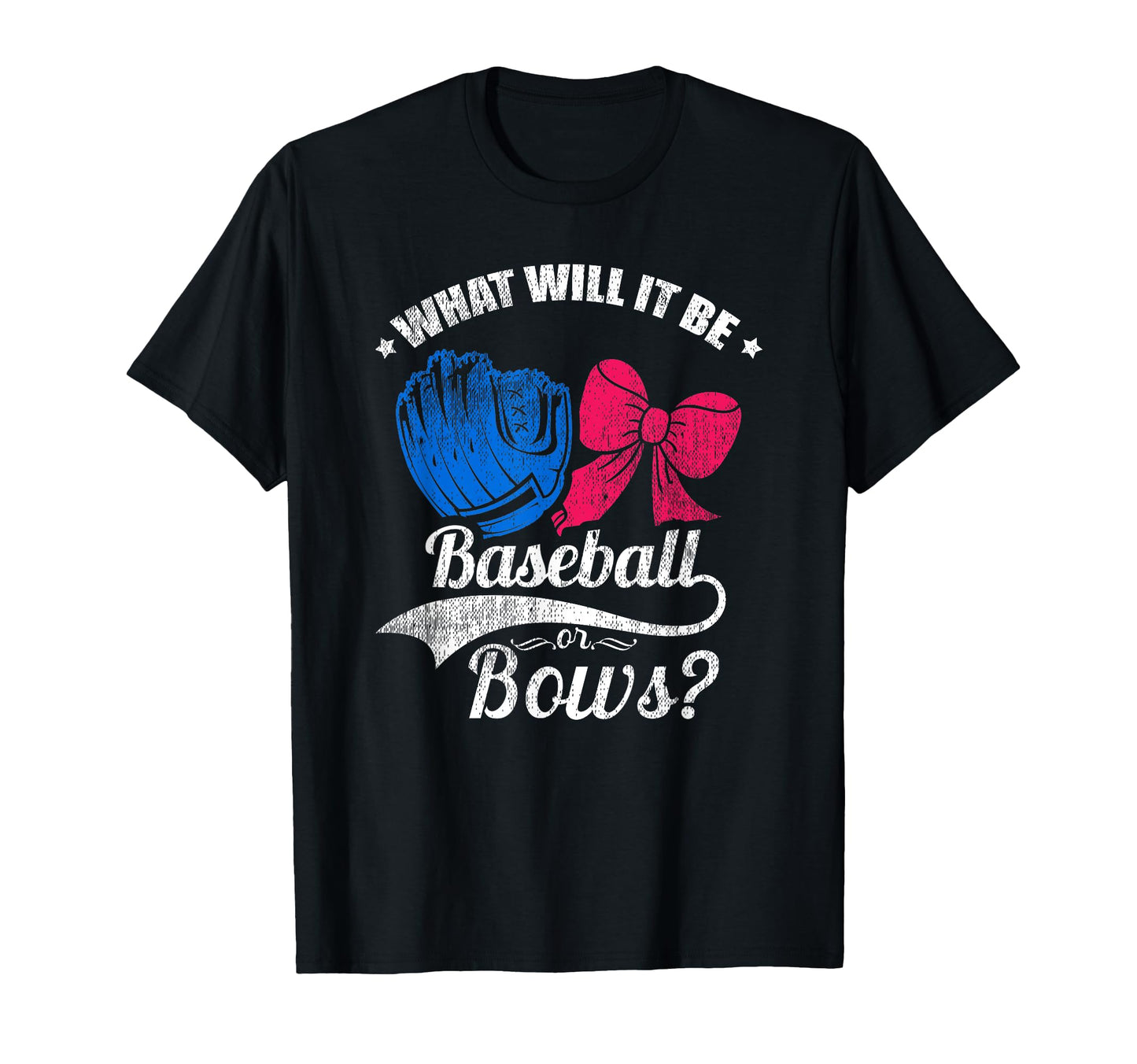 Baseball Or Bows Gender Reveals T-Shirt - Trendy Graphic for Adults - T-Shirt, Sweatshirt, Hoodie