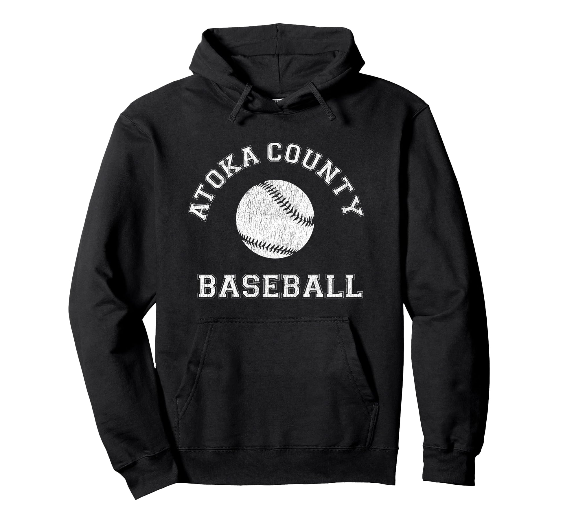 Atoka County Baseball Distressed Hoodie - Aesthetic Graphic Unisex - T-Shirt, Sweatshirt, Hoodie
