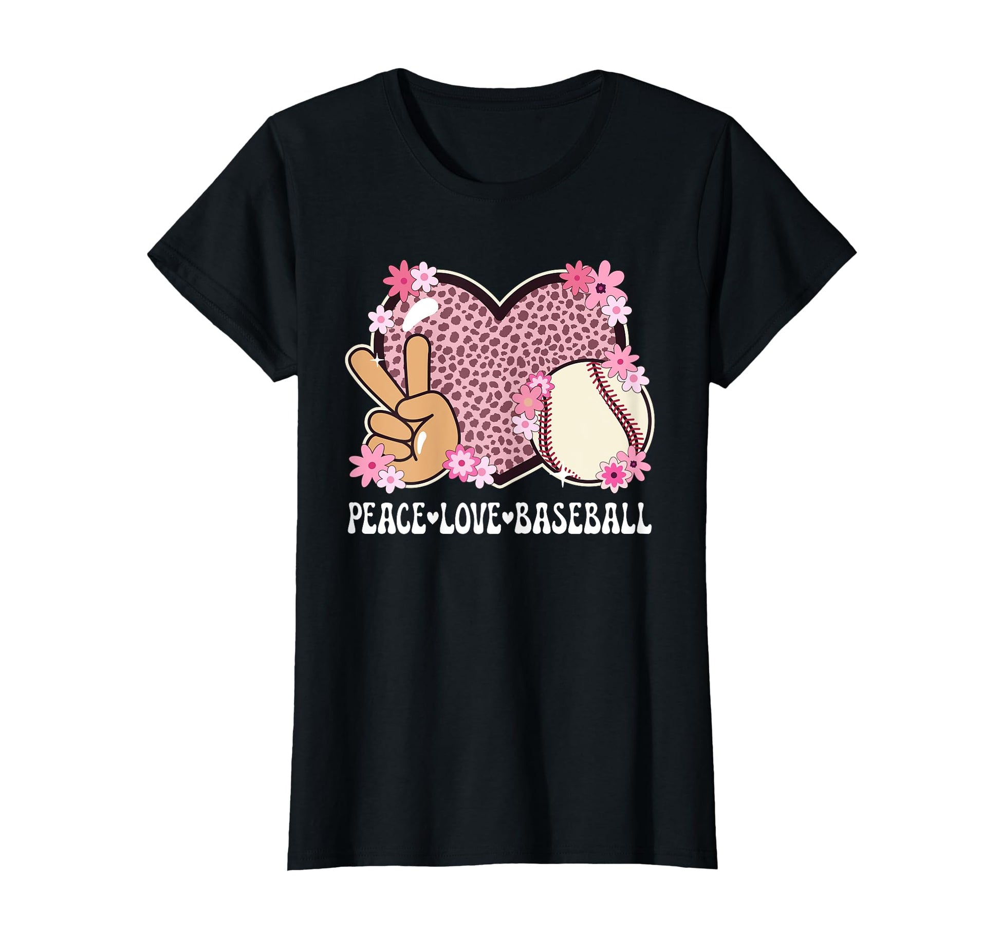 Peace Love Baseball Lover Outfit T-Shirt - Custom Art Print Men Women - T-Shirt, Sweatshirt, Hoodie