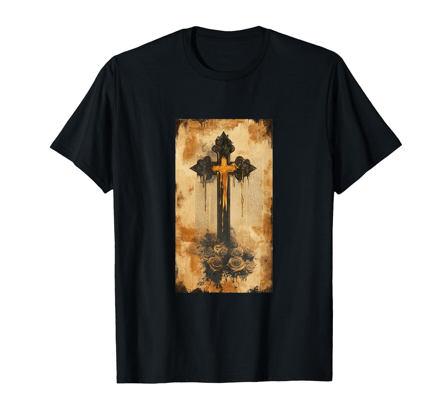 Gothic Cross Grunge Aesthetic Y2K T-Shirt - Custom Art Print Men Women - T-Shirt, Sweatshirt, Hoodie