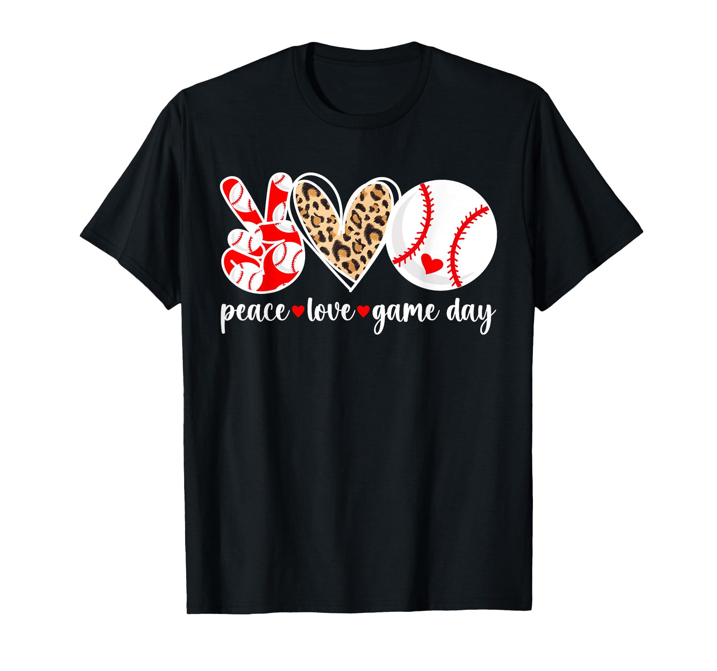 Peace Love Game Day Baseball Game T-Shirt - Aesthetic Graphic for Adults - T-Shirt, Sweatshirt, Hoodie