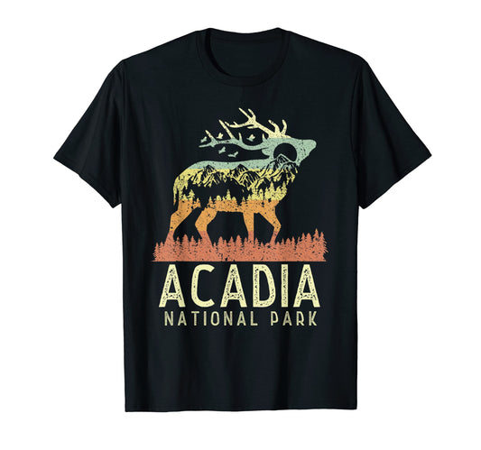 Acadia National Park Mountain Elk Camping T-Shirt - Unique Graphic Unisex - T-Shirt, Sweatshirt, Hoodie