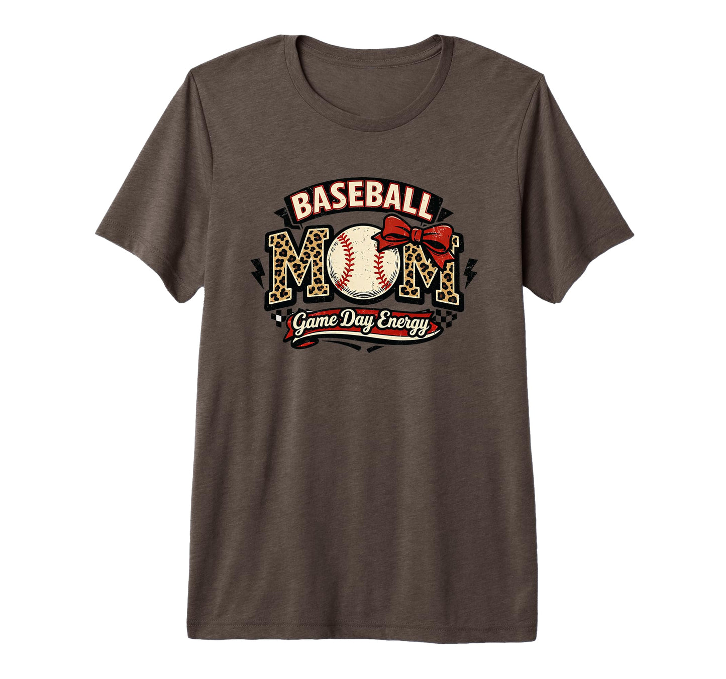 Baseball Mom Game Day Energy Leopard T-Shirt - Aesthetic Graphic Unisex - T-Shirt, Sweatshirt, Hoodie