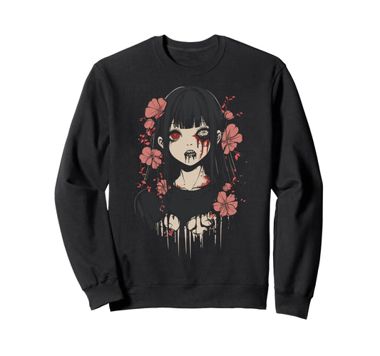 Anime Horror Aesthetic Soft Sweatshirt - Casual Everyday Wear Men Women - T-Shirt, Sweatshirt, Hoodie
