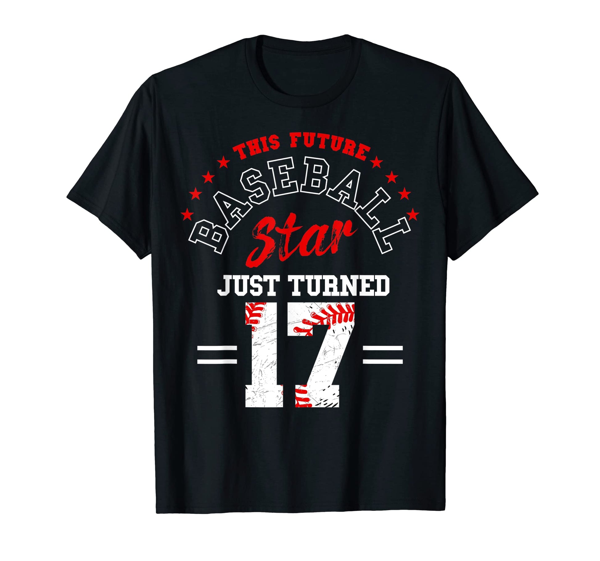 Future Baseball Star Just Turned 17 T-Shirt - Custom Art Print for Adults - T-Shirt, Sweatshirt, Hoodie