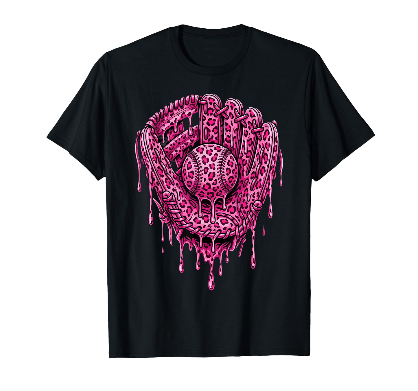Baseball Drip Leopard Pattern T-Shirt - Streetwear Style for Adults - T-Shirt, Sweatshirt, Hoodie