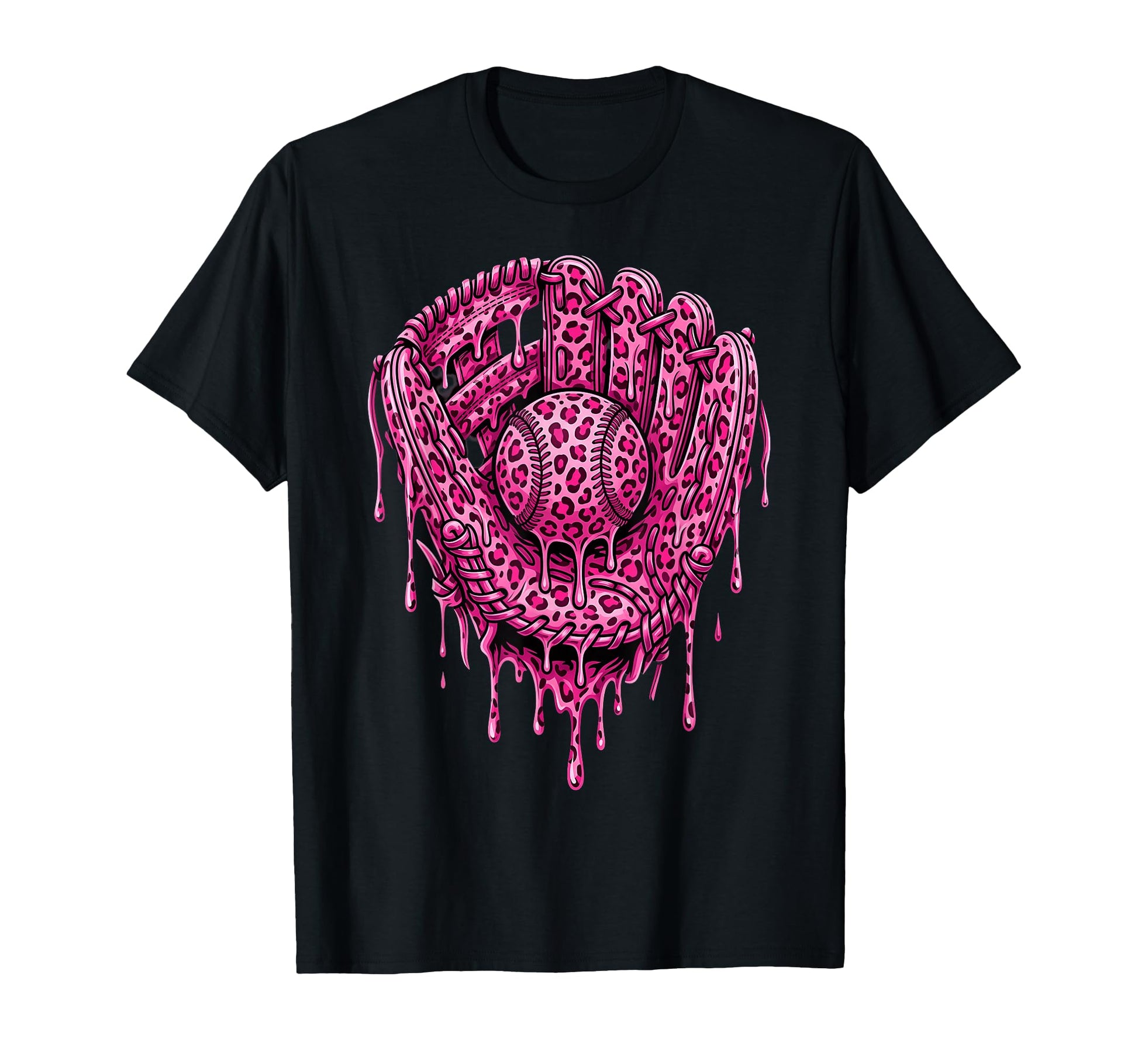 Baseball Drip Leopard Pattern T-Shirt - Streetwear Style for Adults - T-Shirt, Sweatshirt, Hoodie