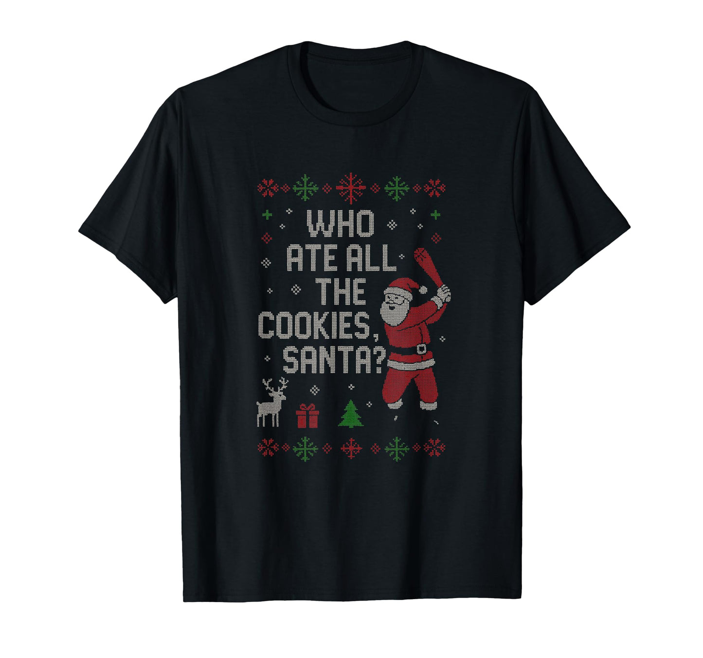 Funny Santa Baseball Ugly Who Ate T-Shirt - Aesthetic Graphic Men Women - T-Shirt, Sweatshirt, Hoodie