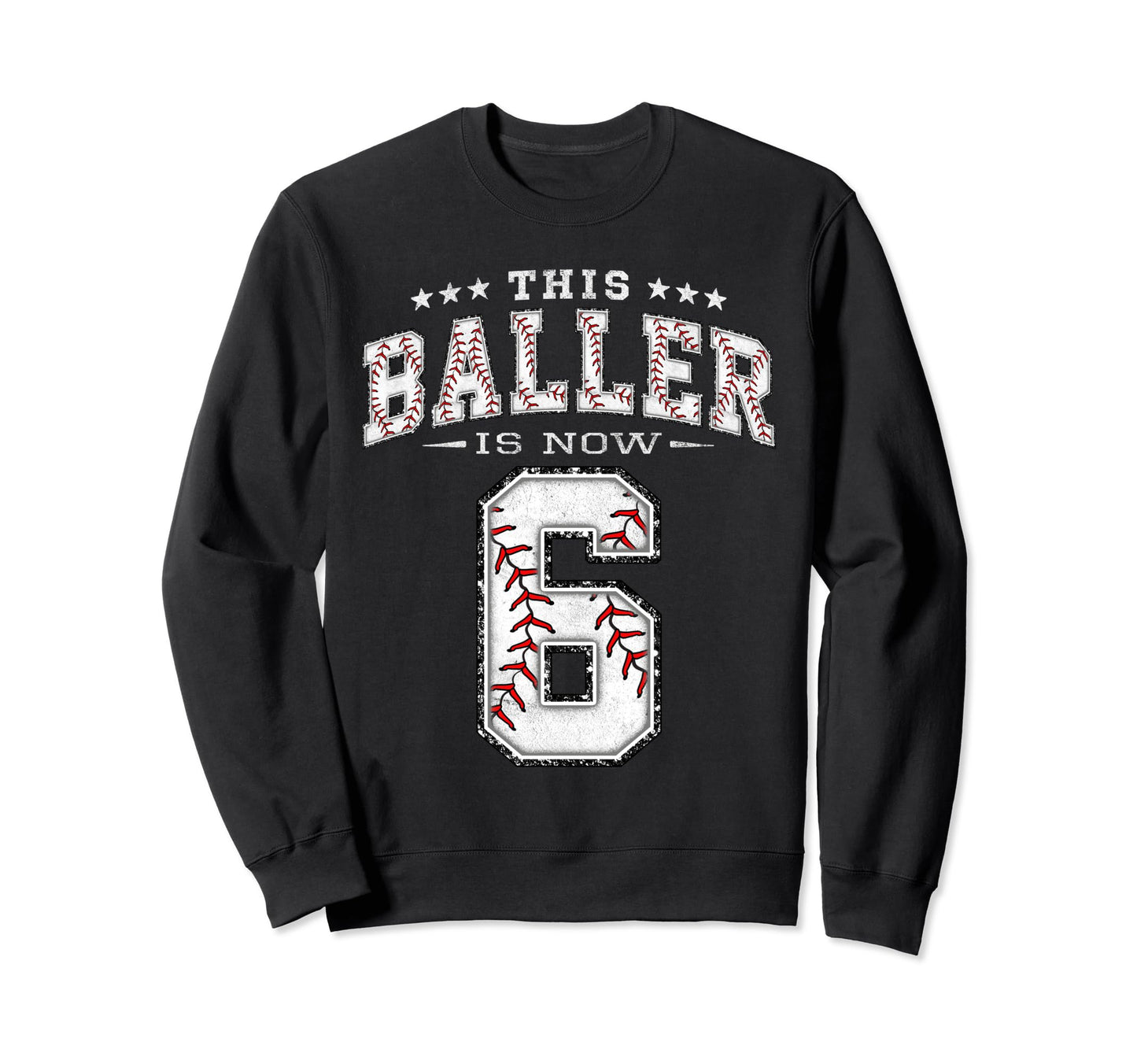 6 Years Old Birthday Baseball Theme Sweatshirt - Unique Graphic Men Women - T-Shirt, Sweatshirt, Hoodie