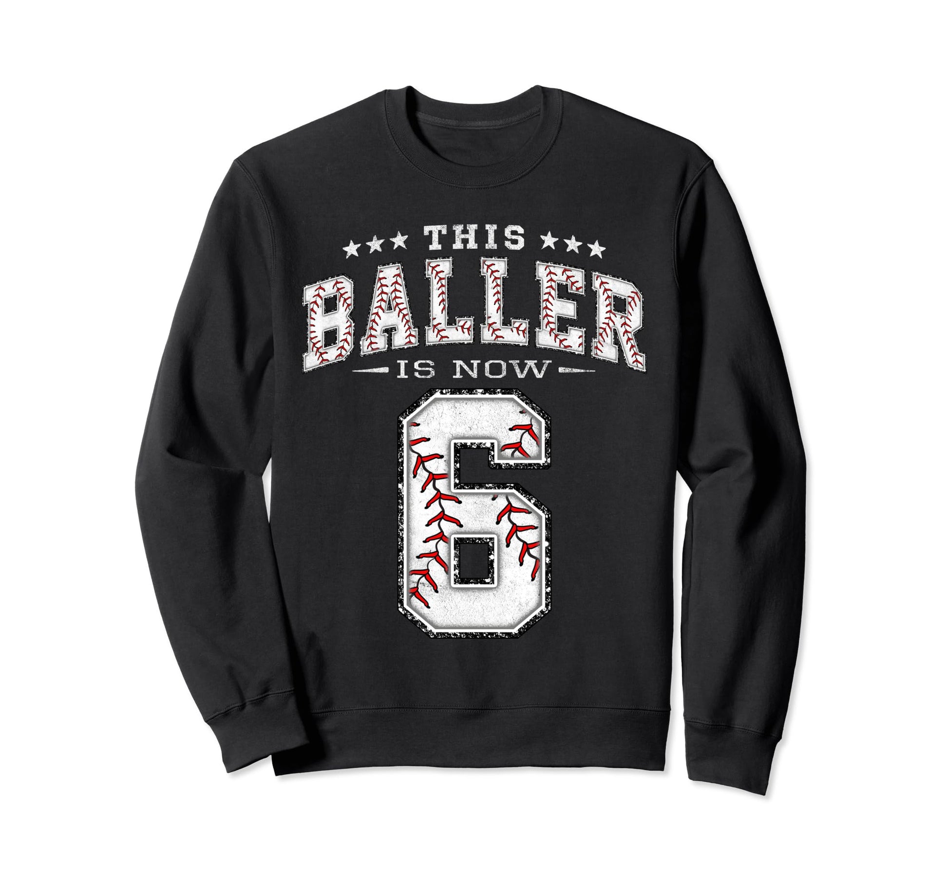 6 Years Old Birthday Baseball Theme Sweatshirt - Unique Graphic Men Women - T-Shirt, Sweatshirt, Hoodie