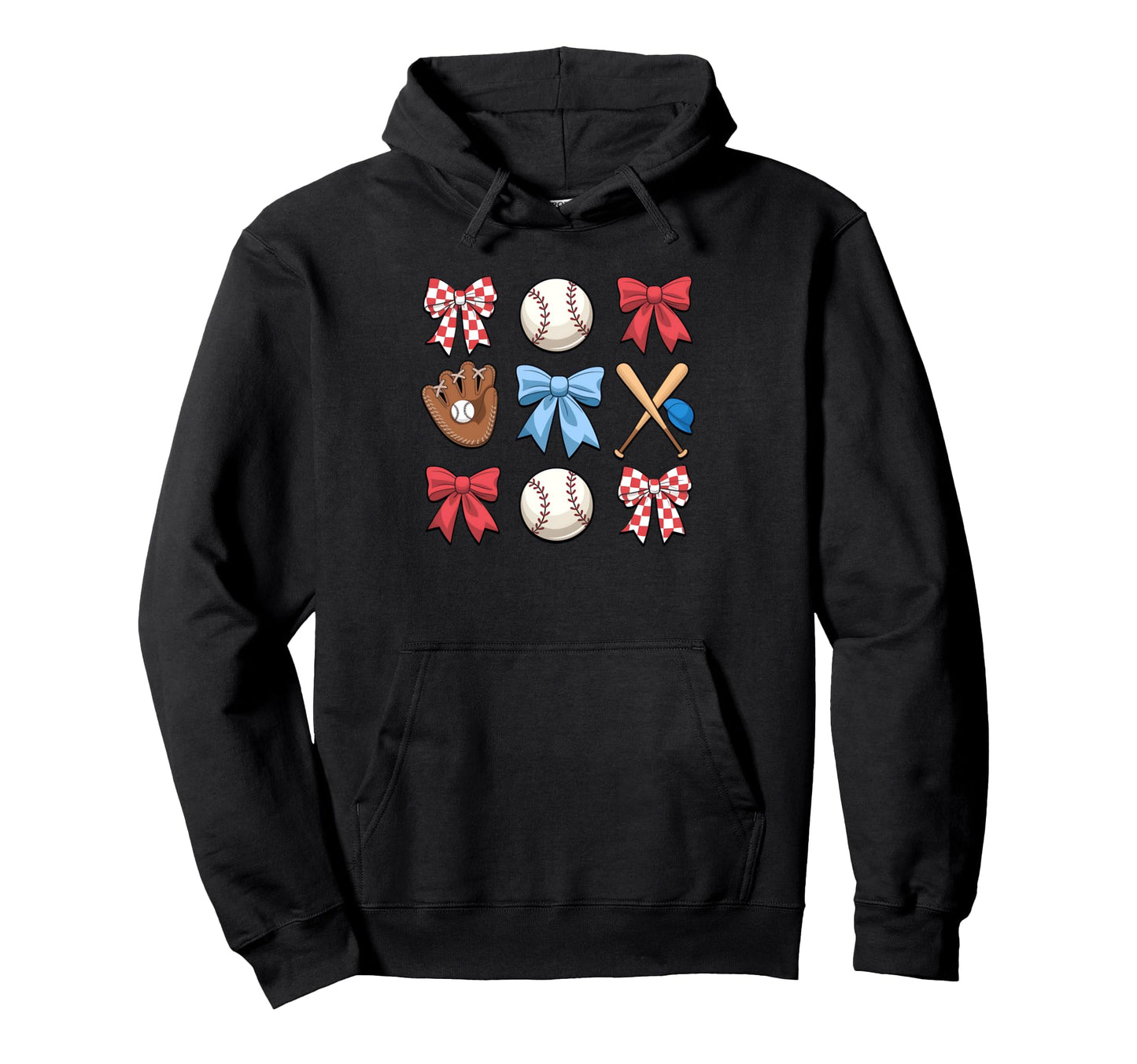Baseball Sister Coquette Bow Mothers Day Hoodie - Graphic Print for Adults - T-Shirt, Sweatshirt, Hoodie