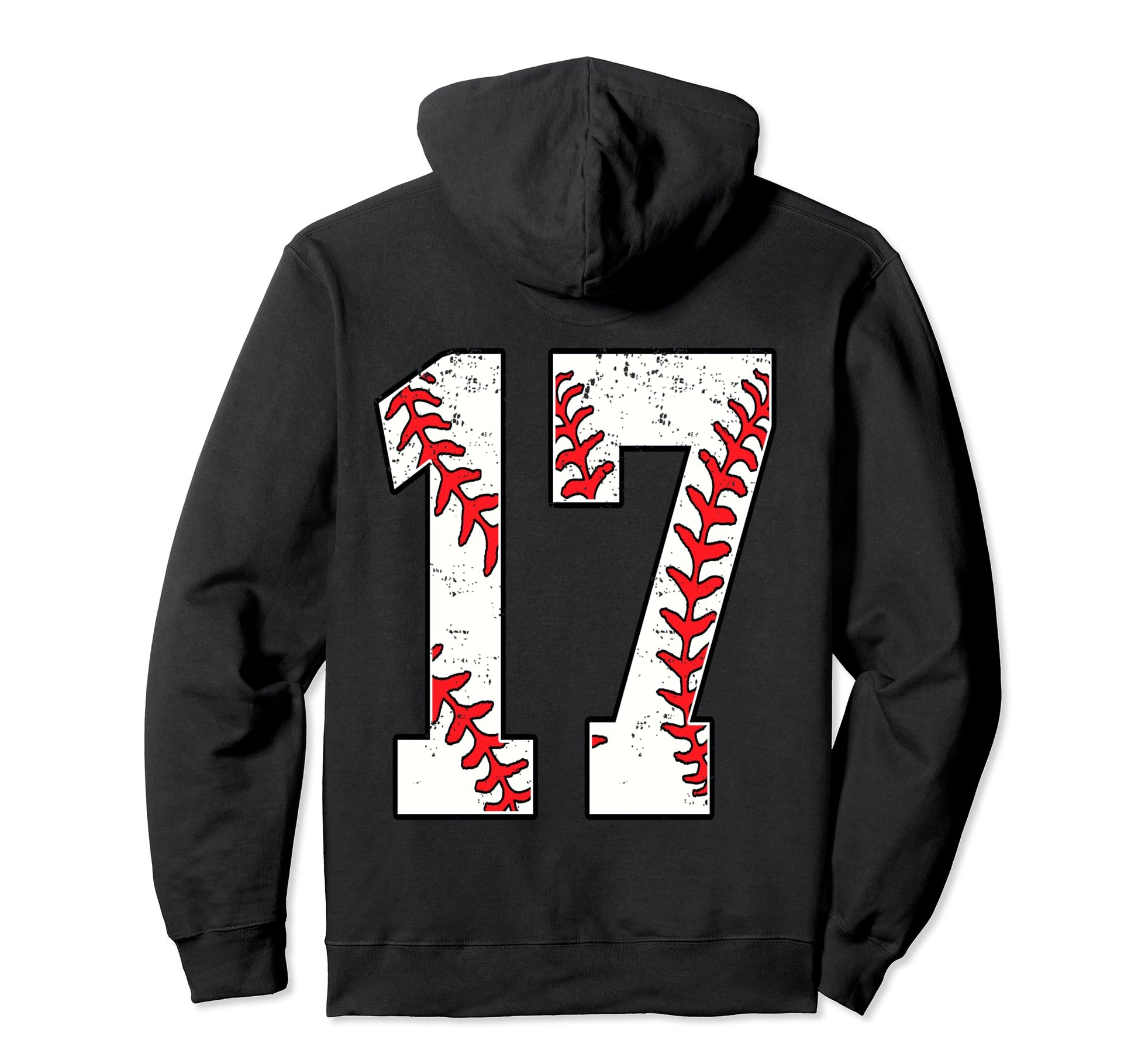 Number 17 Baseball Jersey Number 17 Hoodie - Fun Novelty Design for Adults - T-Shirt, Sweatshirt, Hoodie