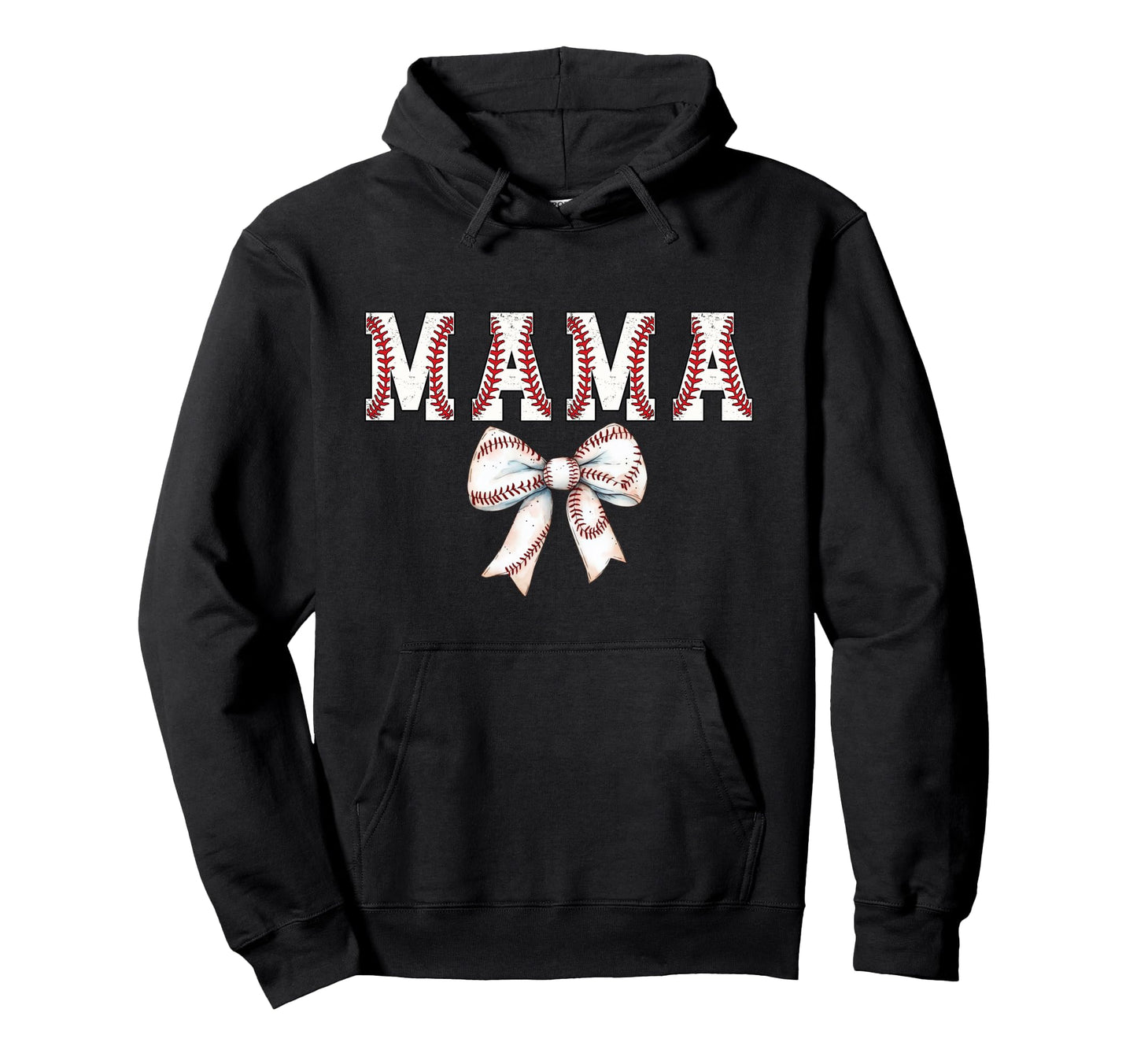 Baseball Mom Bow Baseball Mama Bow Hoodie - Streetwear Style Unisex - T-Shirt, Sweatshirt, Hoodie